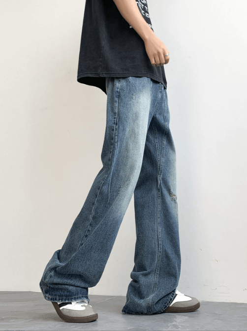 Japanese Brand American retro flared ripped jeans for men Size US 32 / EU 48 - 3 Thumbnail