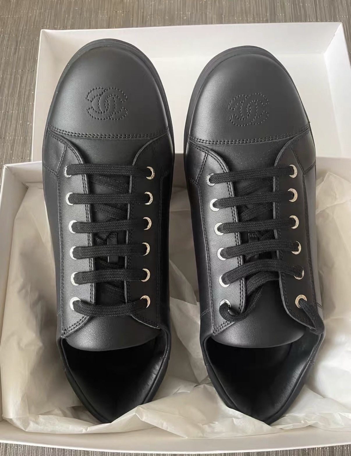 Chanel CHANEL Stylish black genuine leather men's shoes J33 Size US 9.5 / EU 42-43 - 1 Thumbnail