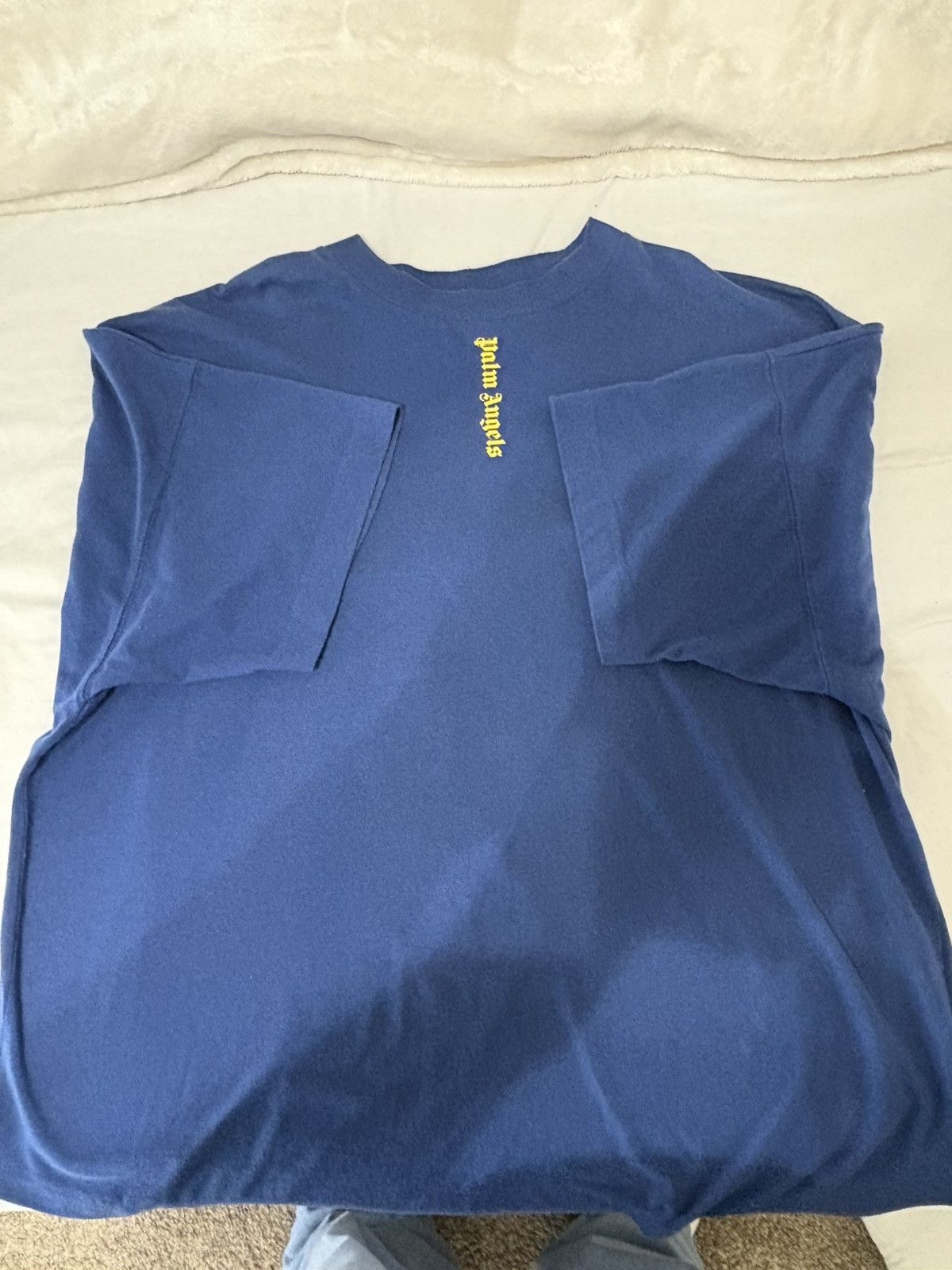 Palm Angels Palm Angels NS Logo Over Tee - Navy/Yellow - Medium Size US M / EU 48-50 / 2 - 1 Thumbnail