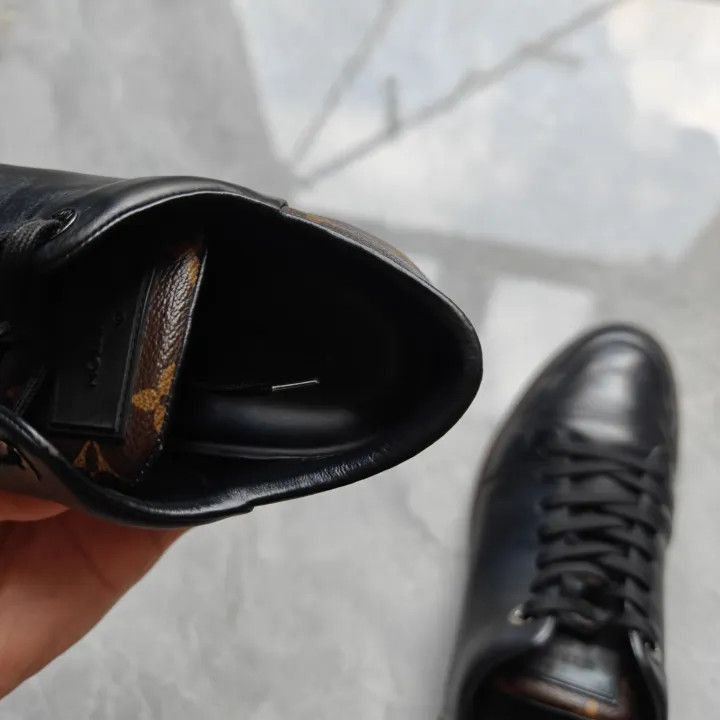 Louis Vuitton Louis Vuitton Black Leather Travel Sneakers -2508 Size US 9 / EU 42 - 3 Thumbnail
