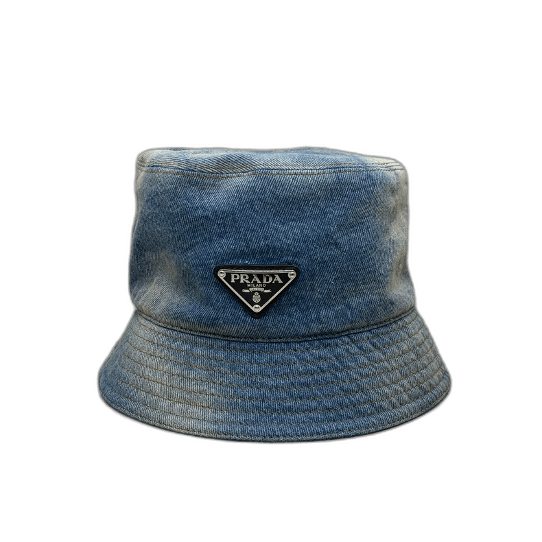 Prada Prada Blue Distressed Denim Fisherman Hat Size ONE SIZE - 1 Thumbnail
