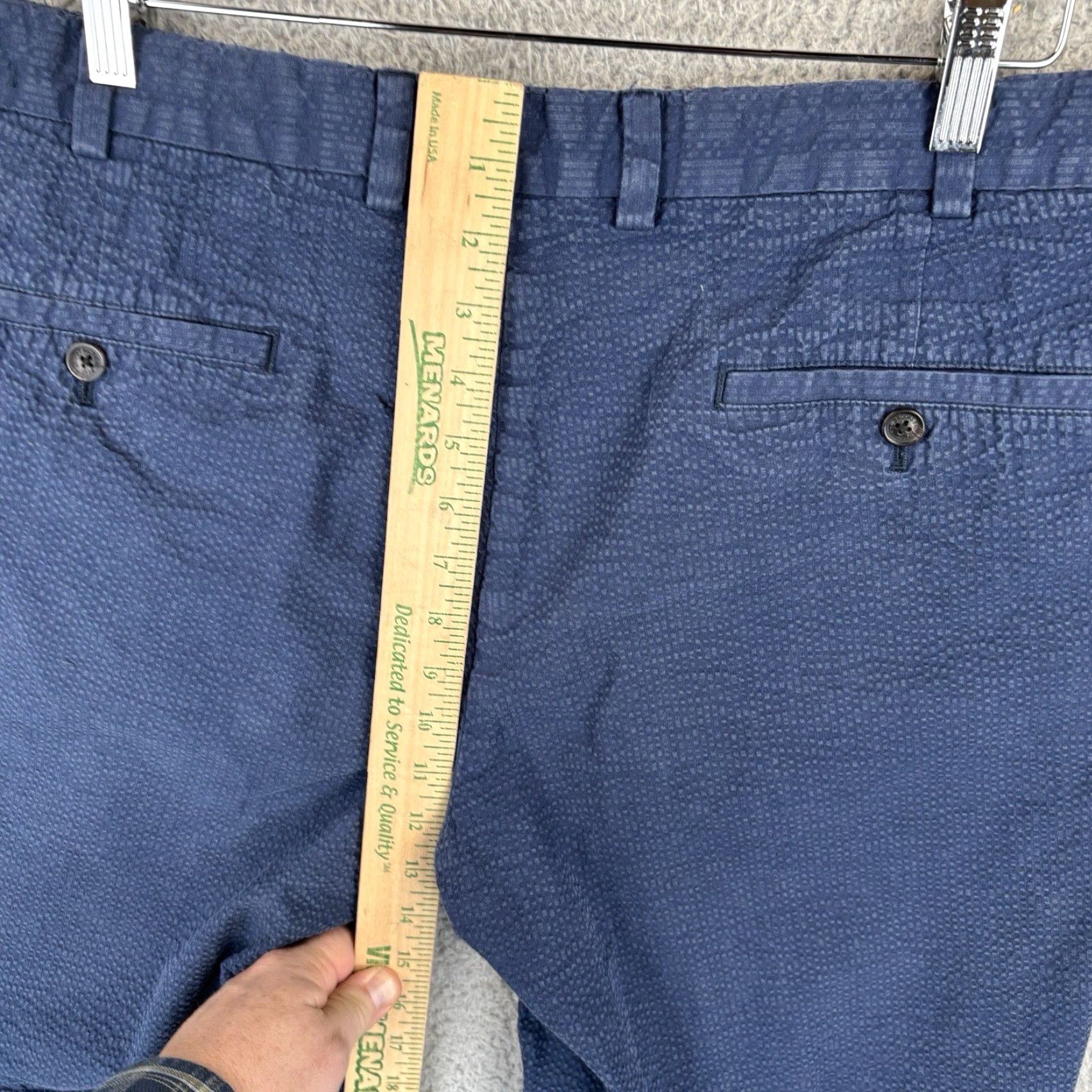 Brooks Brothers Brooks Brothers Bermuda Short Mens 36 Navy Seersucker 10" Inseam Beach Preppy | Regular Fit | Cotton Blue Colorful Preppy Mens Shorts Size US 36 / EU 52 - 4 Thumbnail