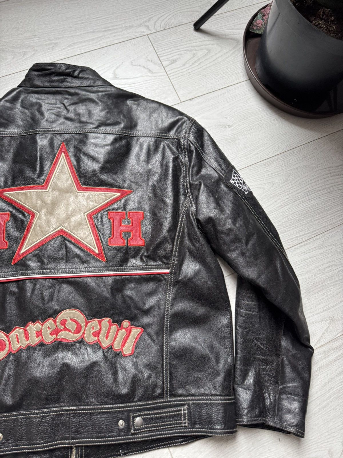 Vintage Vintage Harrison Gibson 90's F1 Leather Racing Jacket Size US L / EU 52-54 / 3 - 9 Thumbnail