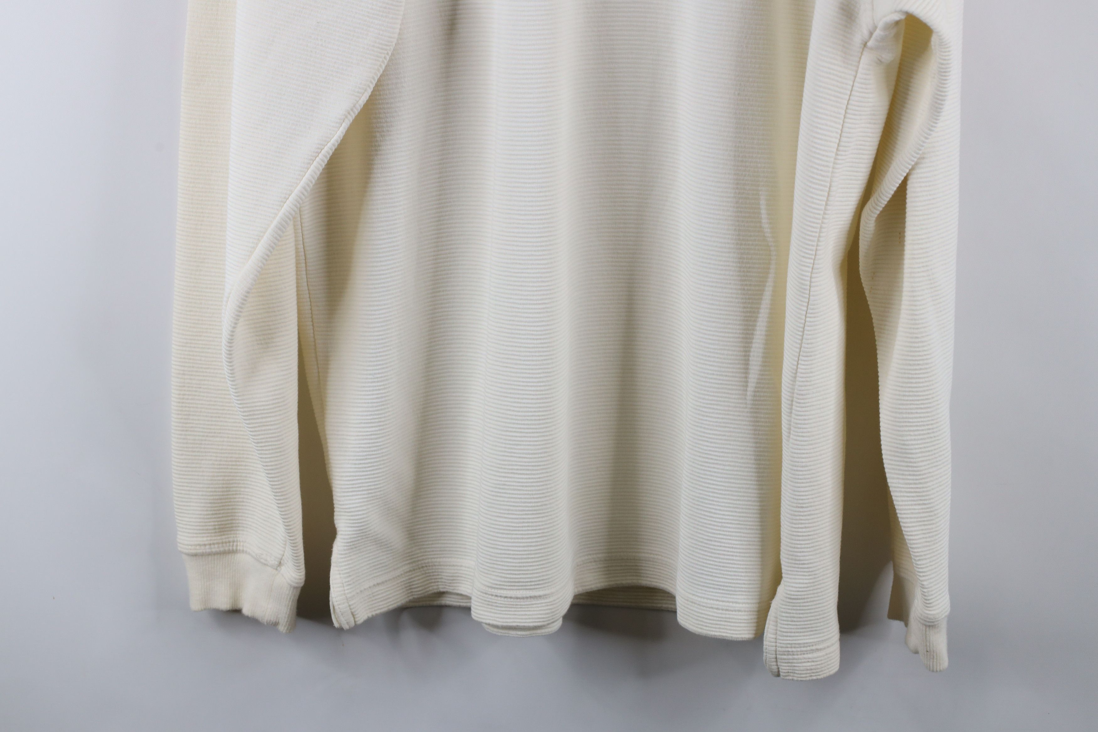 Vintage Vintage 90s Streetwear Long Sleeve Rugby Polo Shirt Cream Size US M / EU 48-50 / 2 - 11 Thumbnail