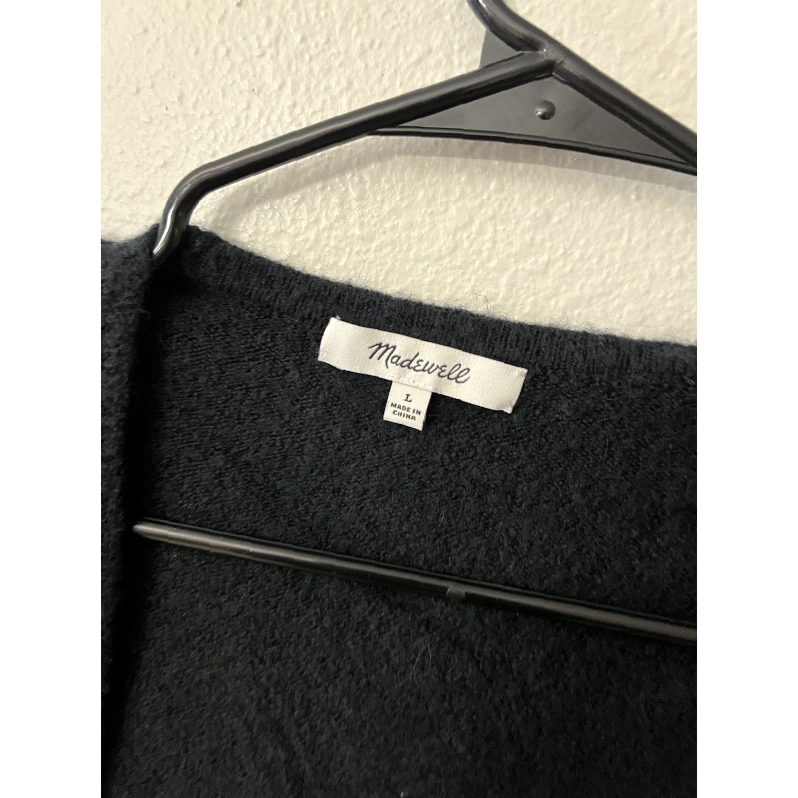 Madewell Madewell Cardigan Women Solid Black Large Cozy Walker Evening Size L / US 10 / IT 46 - 3 Thumbnail