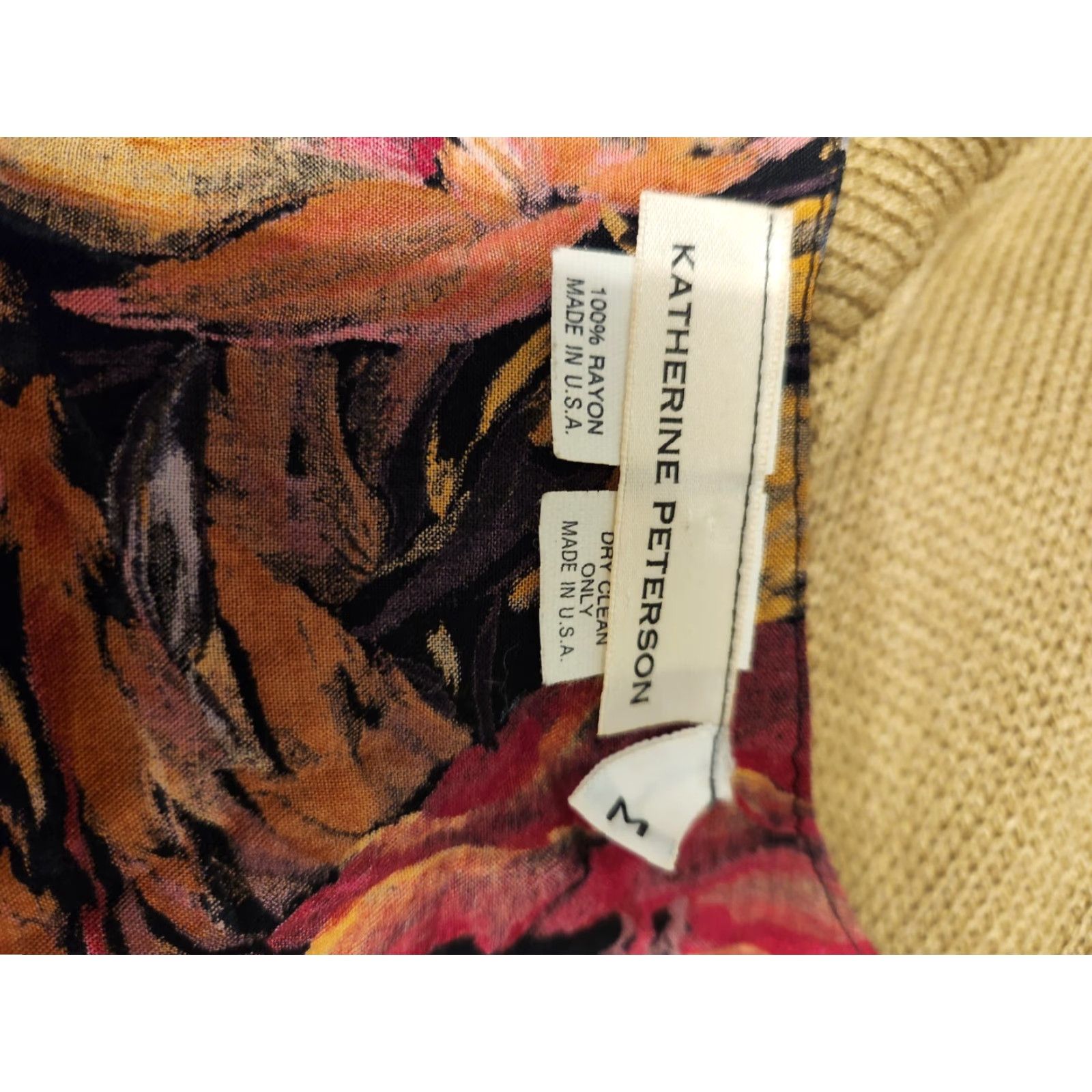 Vintage Katherine Peterson Floral Oversize Tunic Top Blouse Boho Medium Size M / US 6-8 / IT 42-44 - 2 Thumbnail