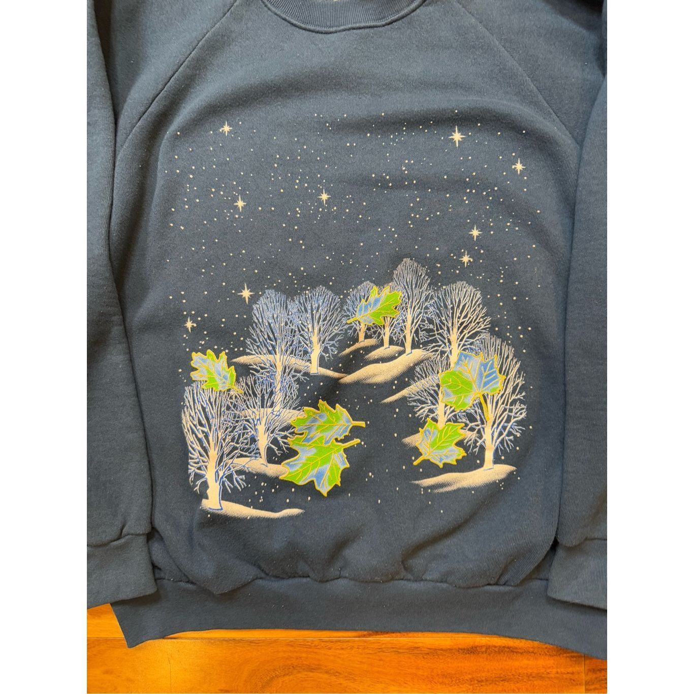 Vintage Size XL - vintage 1900s cute nature fall winter scene embroi Size XL / US 12-14 / IT 48-50 - 2 Thumbnail