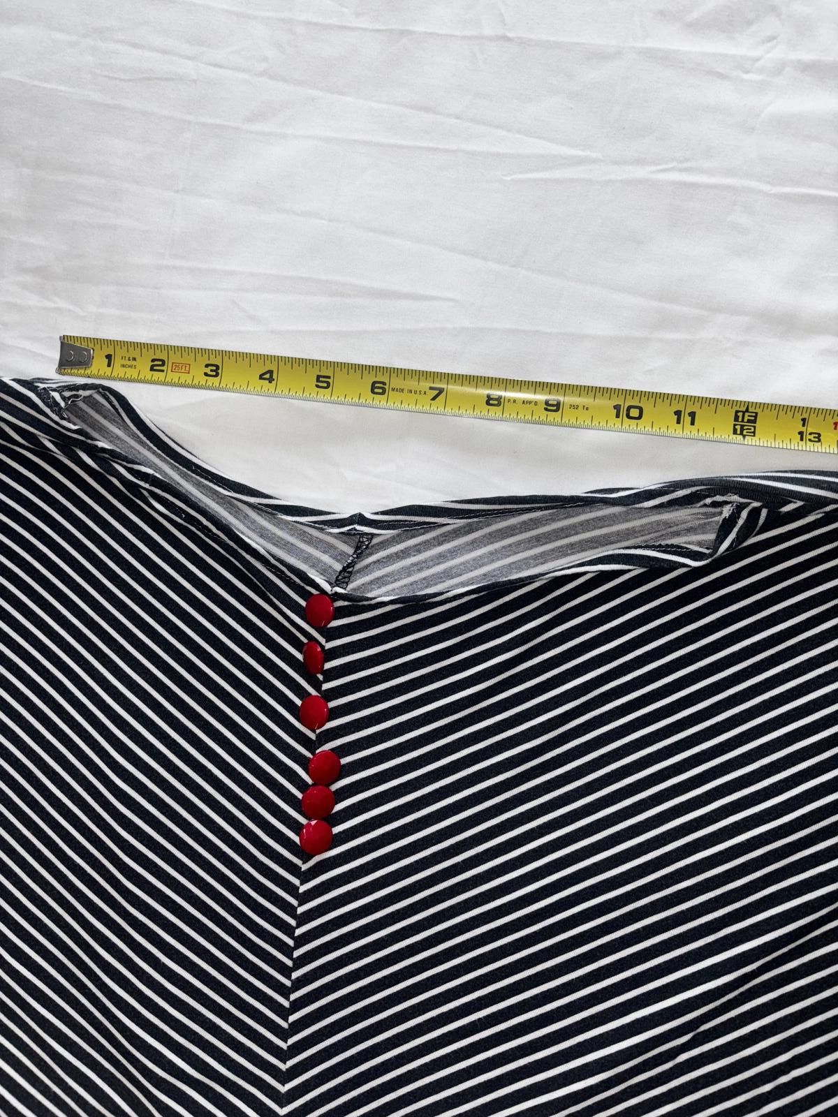 Designer Vintage Chic Striped Crop Top Size M / US 6-8 / IT 42-44 - 5 Thumbnail