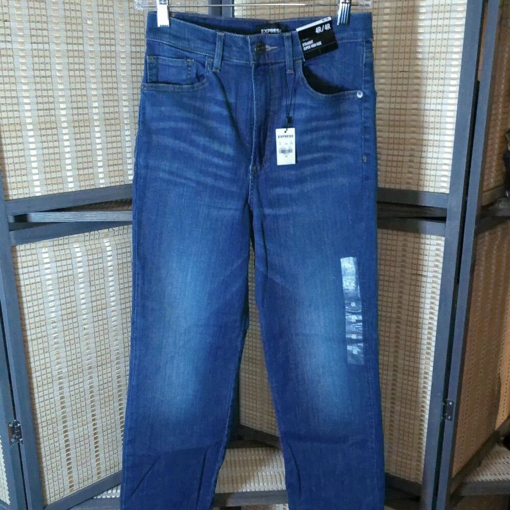 Express Express High Rise Straight Leg Jeans Size 27" / US 4 / IT 40 - 1 Thumbnail