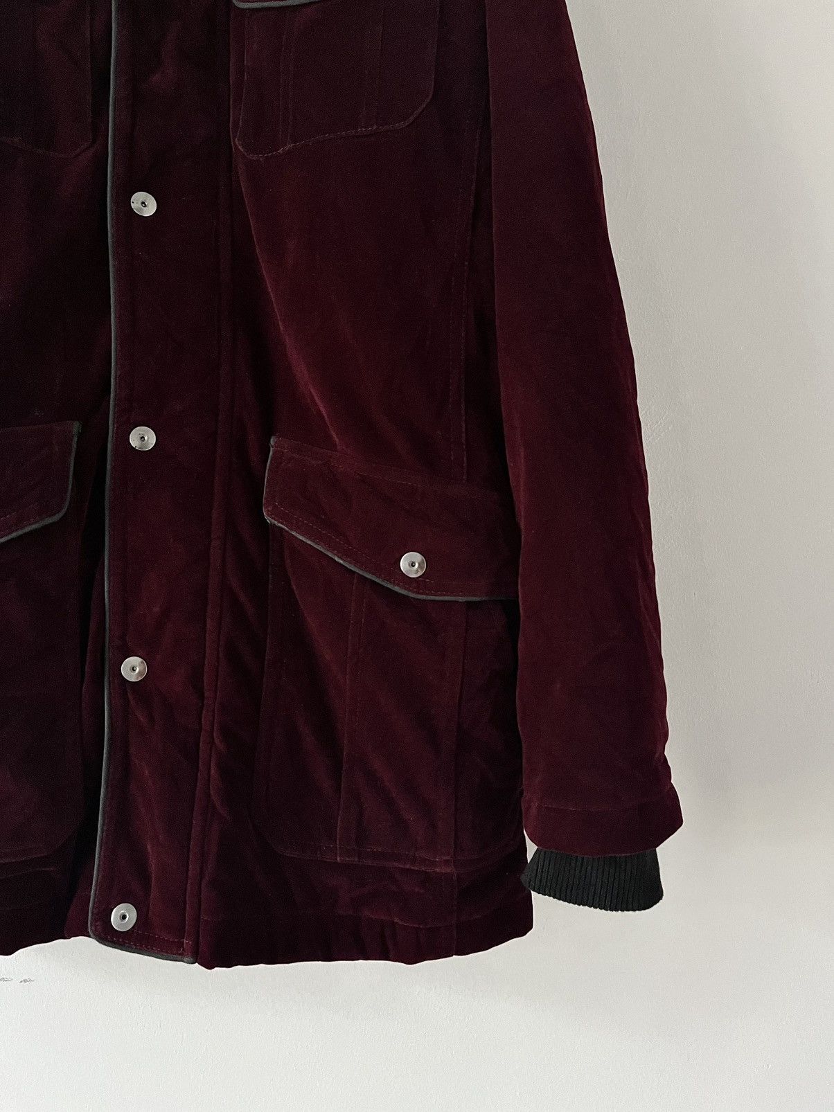 Japanese Brand 2000s NAUGHTY STYLE BURGUNDY VELVET BONDAGE PUNK JACKET Size US M / EU 48-50 / 2 - 5 Thumbnail