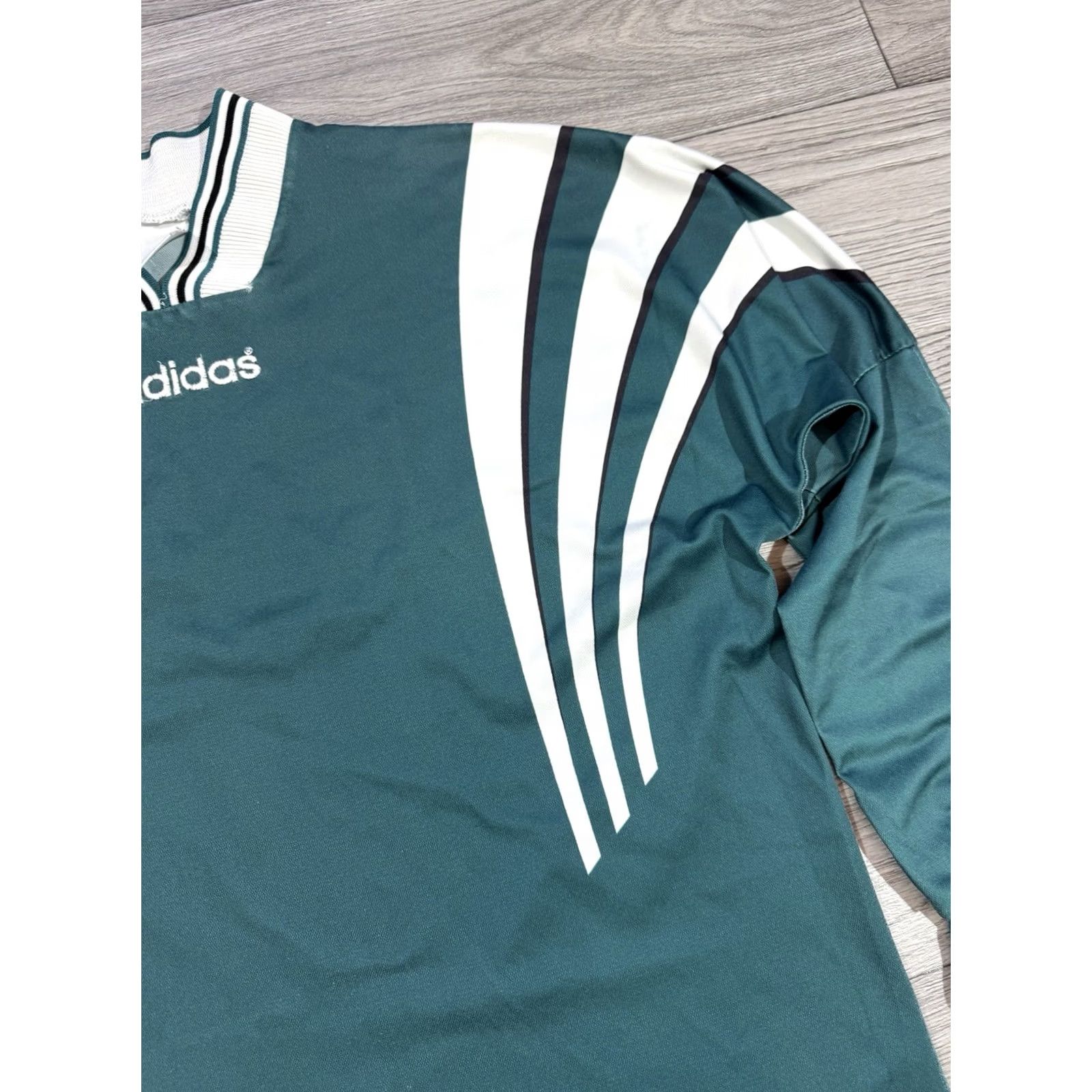 Adidas Adidas Jersey Shirt Long Sleeve Soccer XL White Green Men Size US XL / EU 56 / 4 - 6 Thumbnail