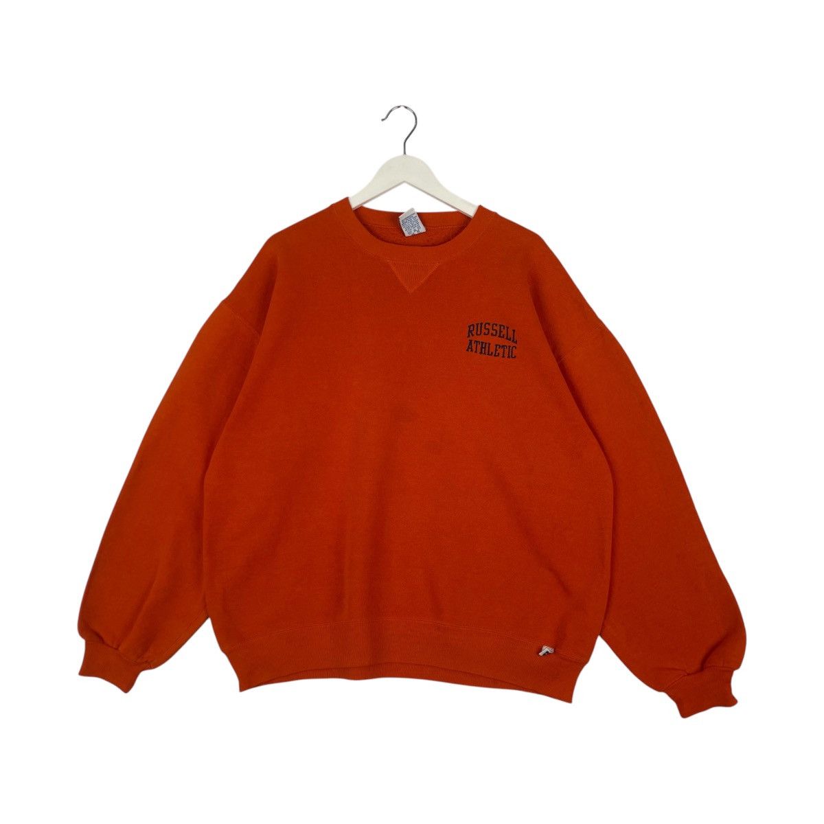 Designer × Vintage vintage Hoodie/sweater Russell athletic - orange Size US L / EU 52-54 / 3 - 1 Thumbnail