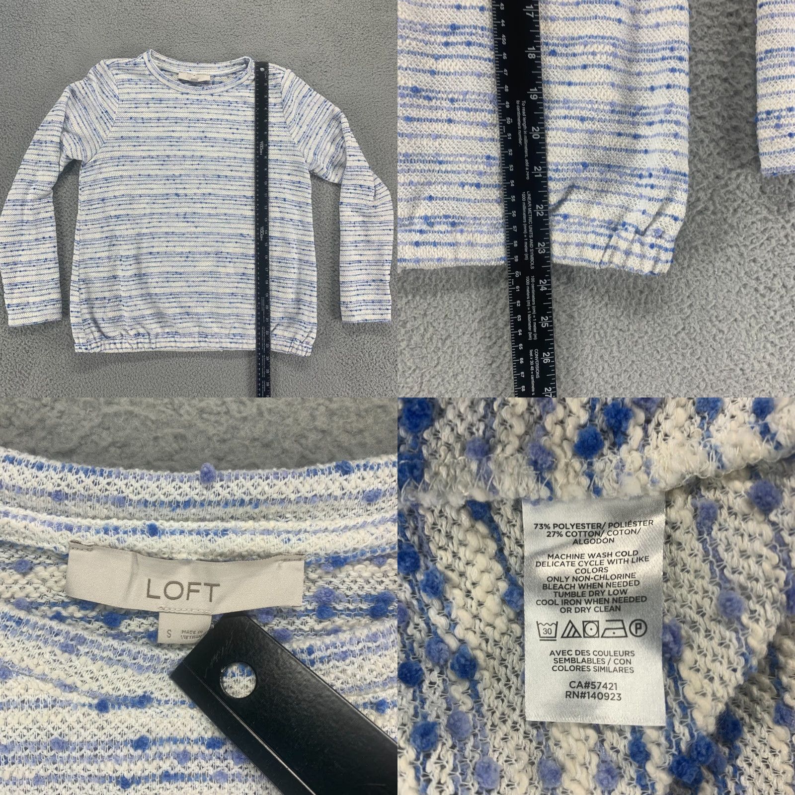Loft Loft Sweater Small Blue Pullover Striped Casual Long Sleeve Top Womens Size S / US 4 / IT 40 - 8 Thumbnail