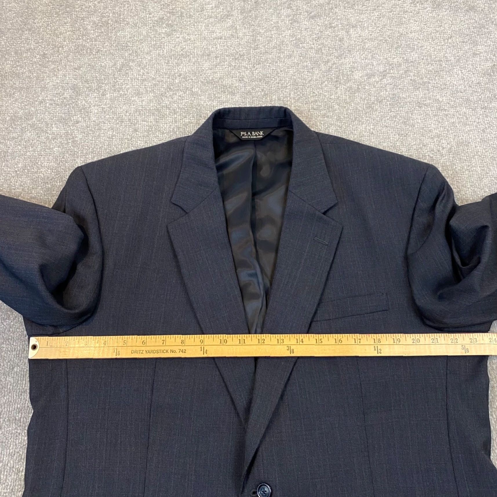 Jos. A. Bank Jos A Bank Blazer 46 L Blue 100% Wool Sports Coat Suit Notch Lapel Career Jacket Mens Size 46R - 7 Thumbnail