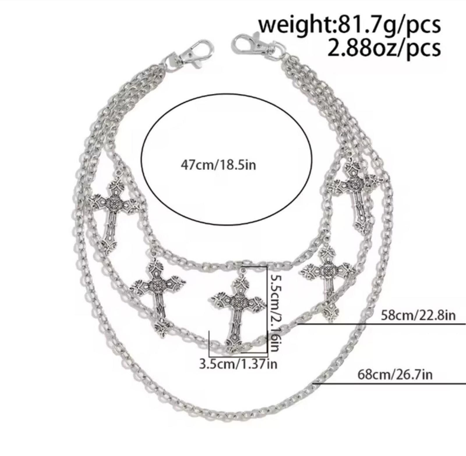 Other Five Crosses Chain Wallet Size ONE SIZE - 5 Thumbnail