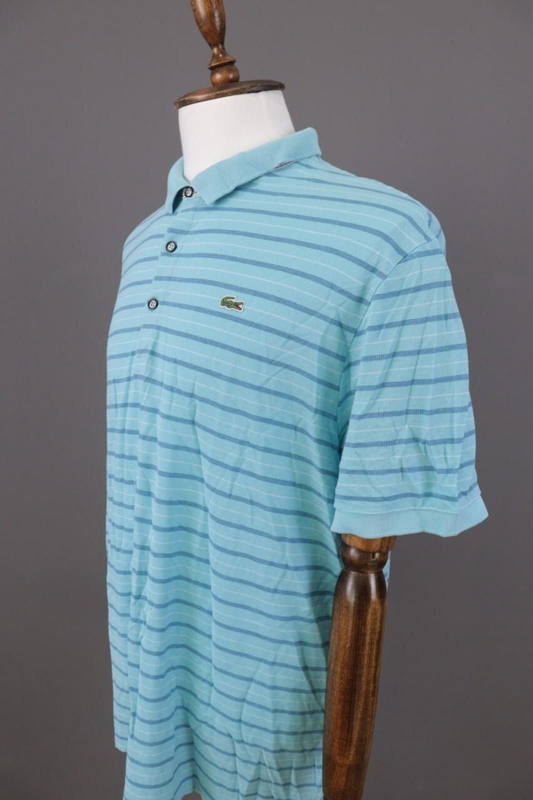 Lacoste Lacoste Blue Striped Short Sleeve Polo Shirt Size 8 / 3XL Size US XXL / EU 58 / 5 - 6 Thumbnail
