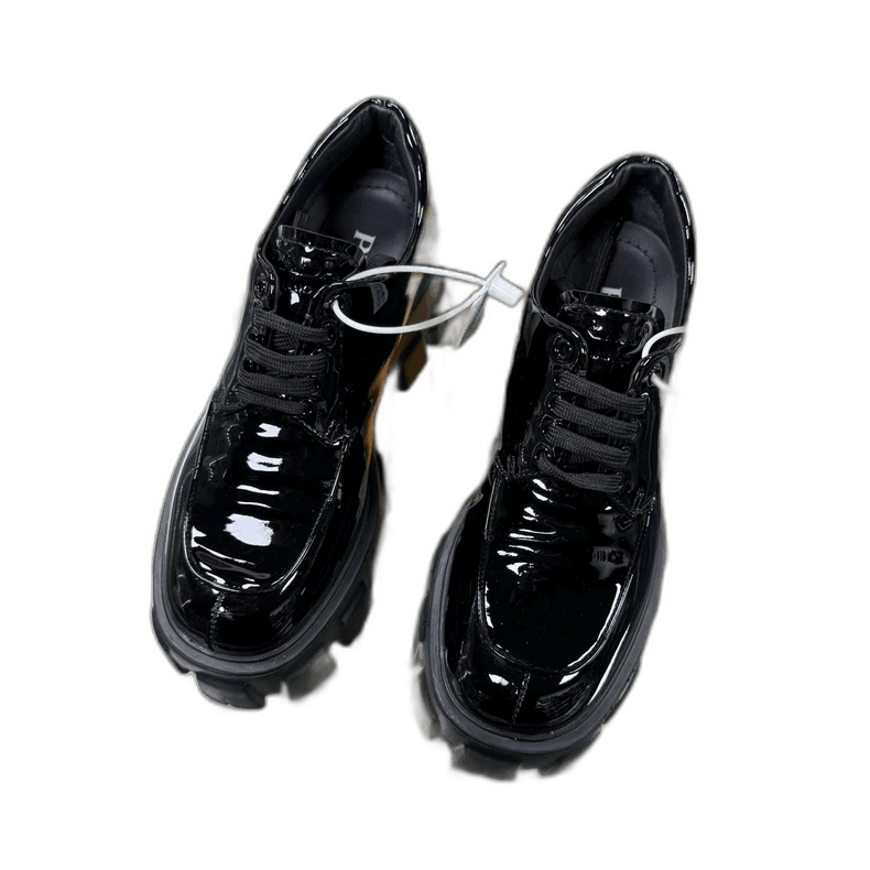 Prada PRADA Black Patent Leather ThickSoled Loafers -2505 Size US 4.5 / IT 34.5 - 1 Thumbnail