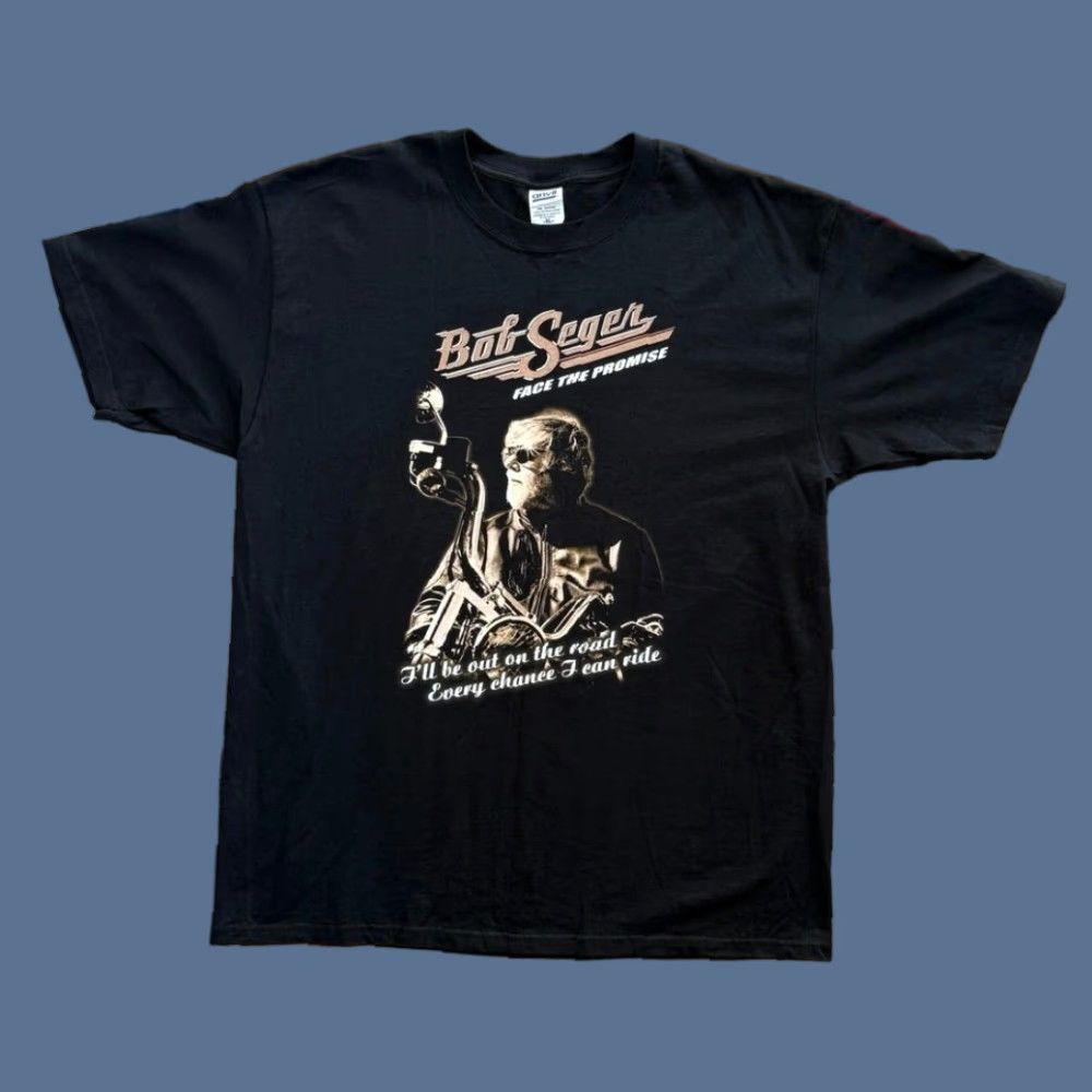 Anvil VINTAGE Y2K Bob Seger Face The Promise Concert Tour T-Shirt XL Black Short Sleeve Mens Cover Band Music 2000s Size US XL / EU 56 / 4 - 1 Thumbnail