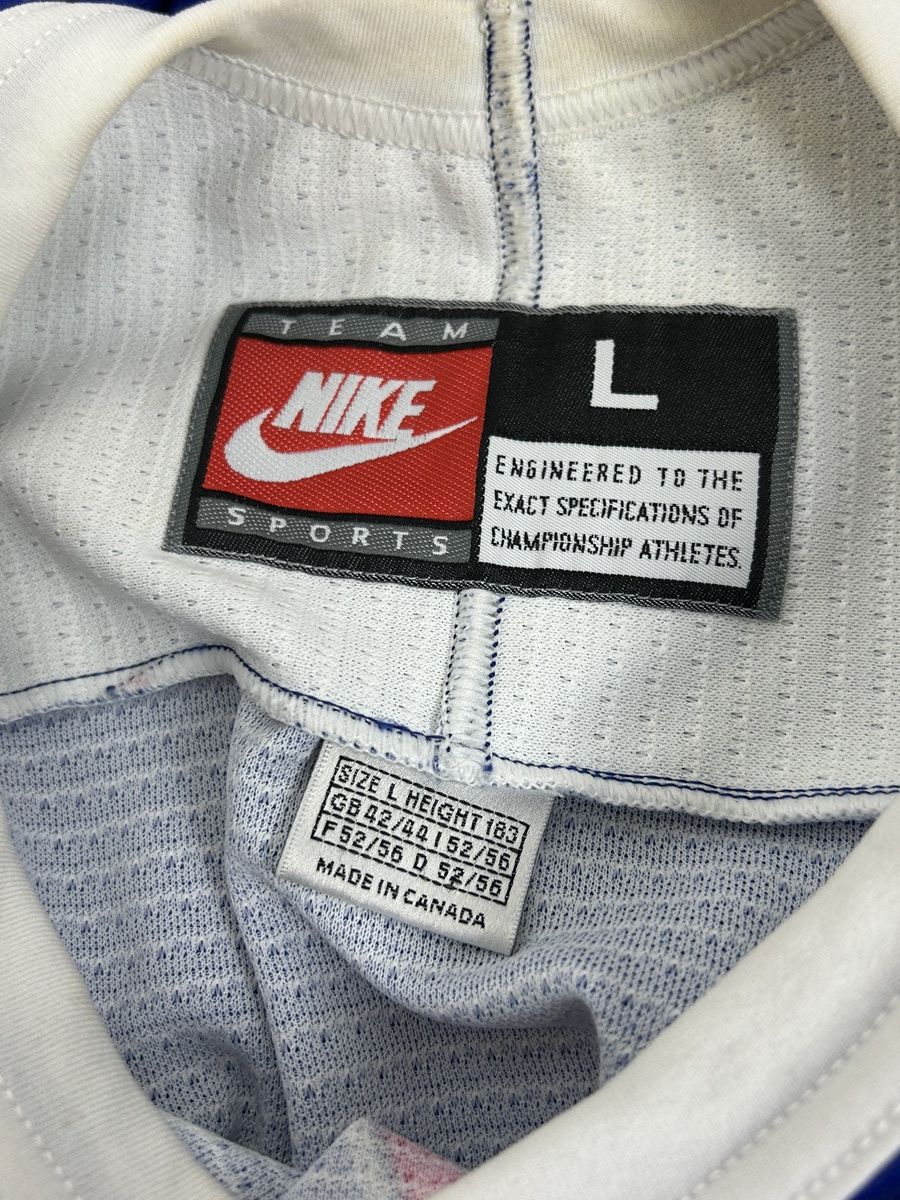 NHL 90s Vintage Nike France 1996 Away NHL Hockey Jersey Size US L / EU 52-54 / 3 - 10 Thumbnail