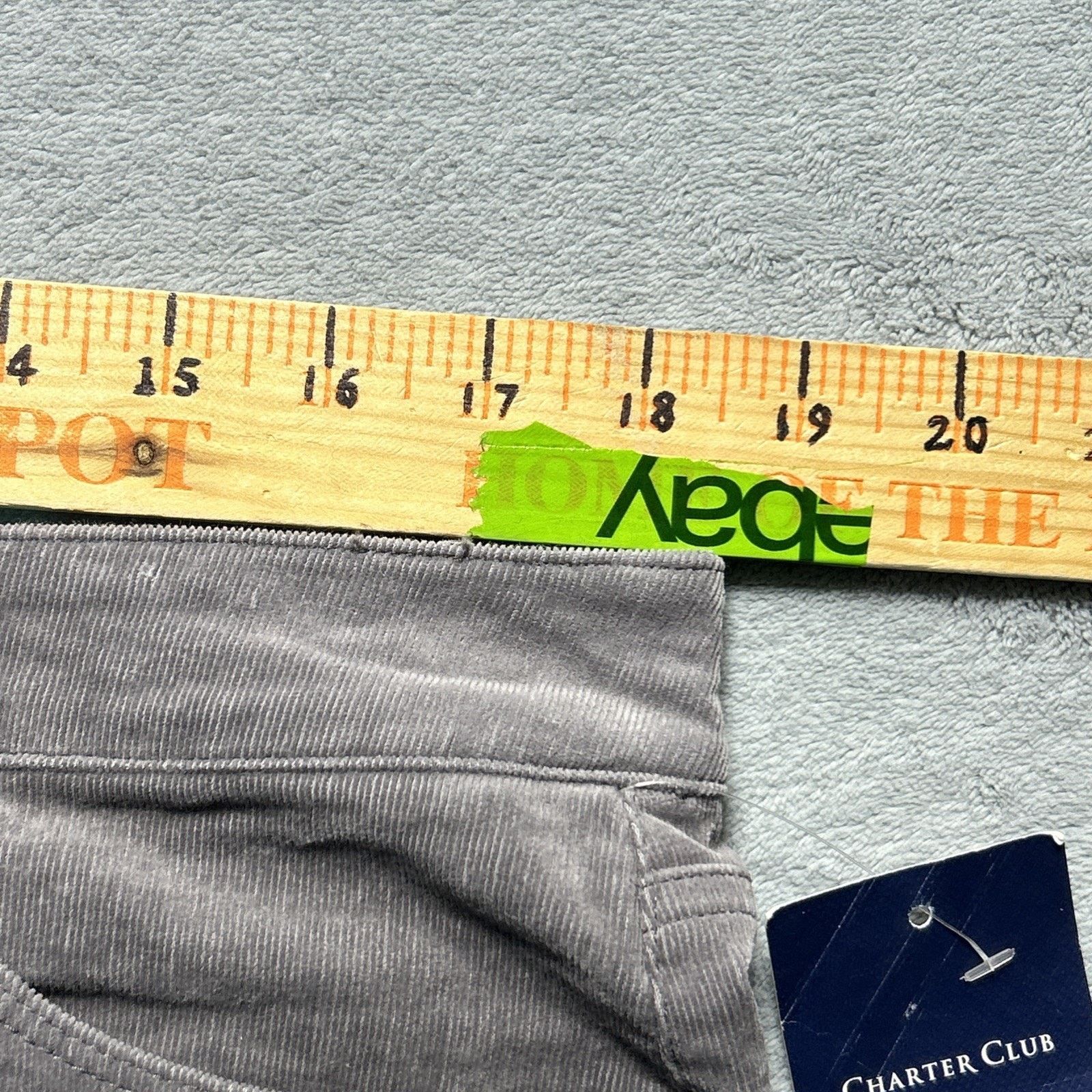 Charter Club Corduroy Loose Straight Pants Women Sz 16 36x30 Wide Gray Size 38" / US 16 / IT 52 - 11 Thumbnail