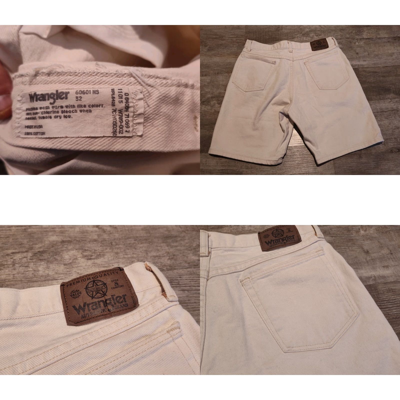 Wrangler VINTAGE Wrangler Bermuda Denim Shorts Mens Size 32 X 8 Ivory Cream White USA Made 90s Casual Retro Size US 32 / EU 48 - 8 Thumbnail