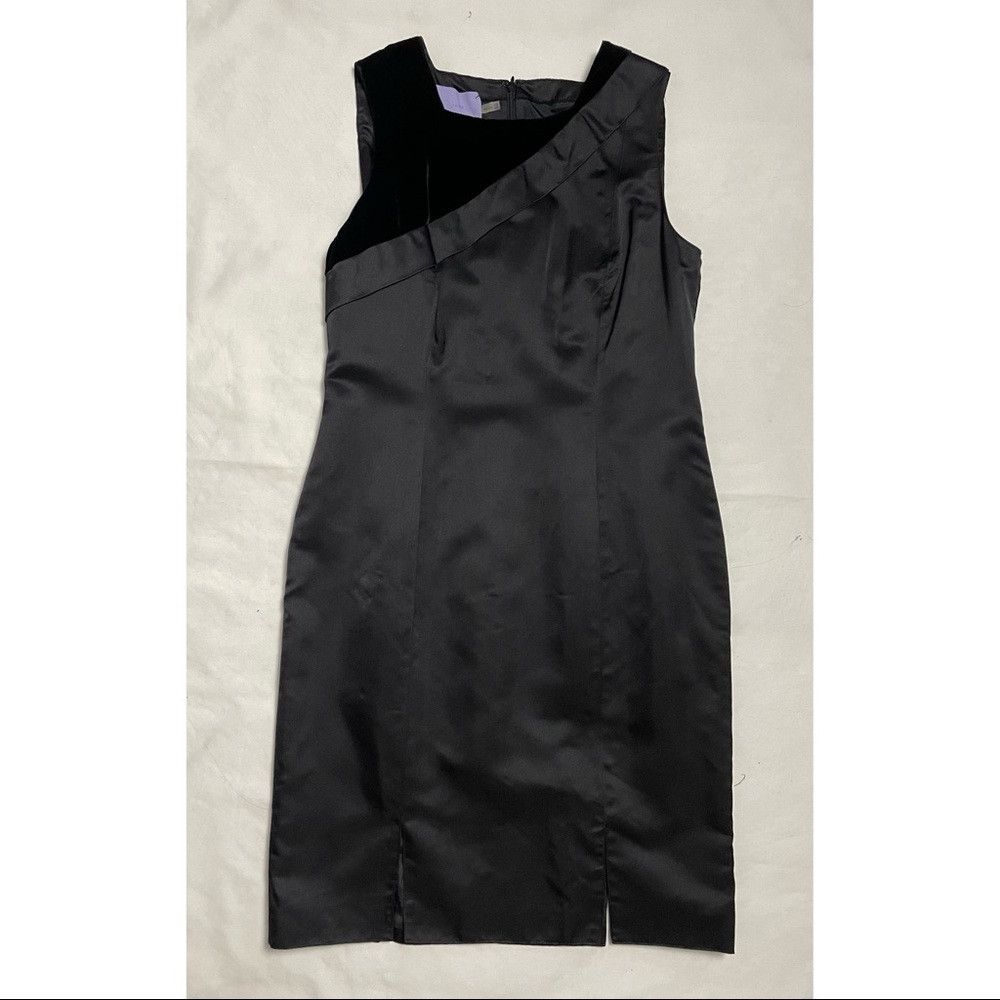 Vera Wang Vera Wang Lavender Label Sheath Silk Velvet Satin Black Dre Size L / US 10 / IT 46 - 5 Thumbnail