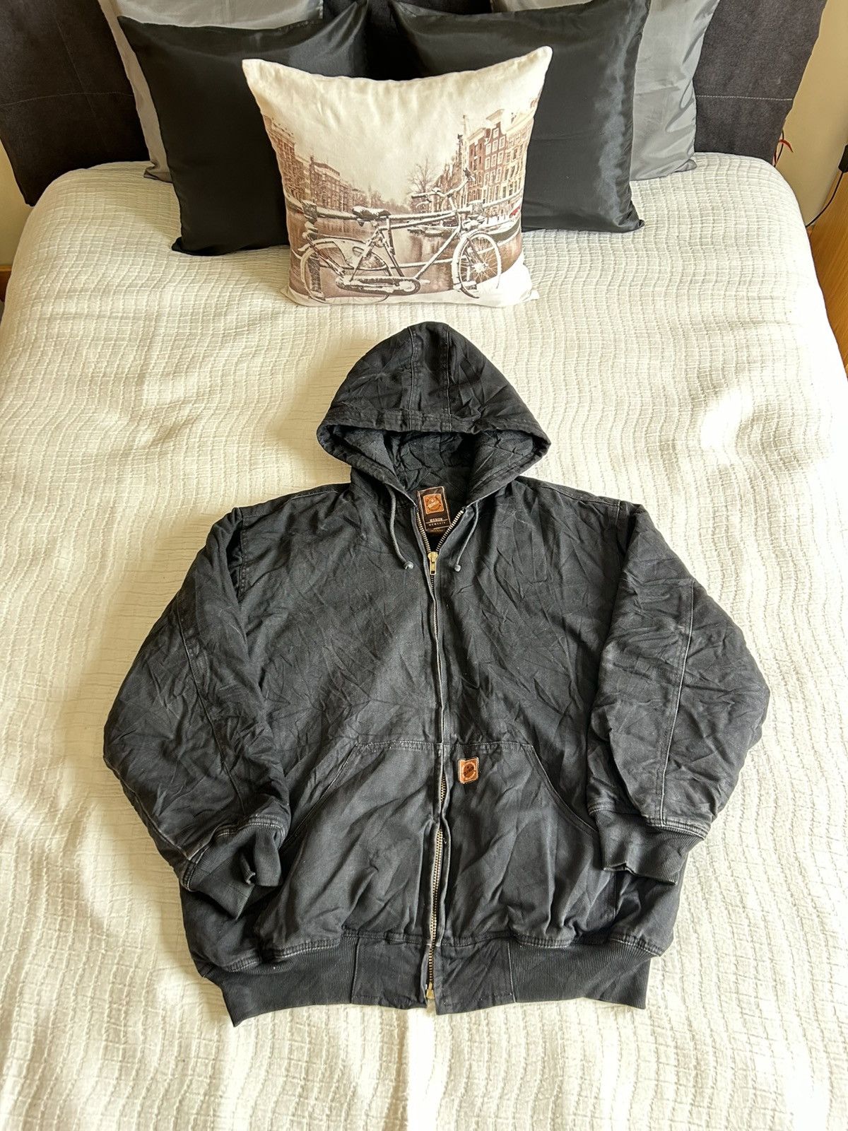 Clench Vintage Clench Work Jacket XL - Boxy Canvas Hoodie Size US XL / EU 56 / 4 - 2 Thumbnail