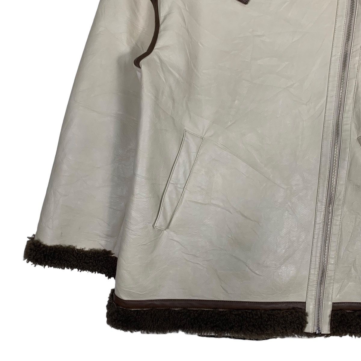 Japanese Brand MURUA Asymmetrical Sherpa Jacket #0506-C23 Size US S / EU 44-46 / 1 - 3 Thumbnail