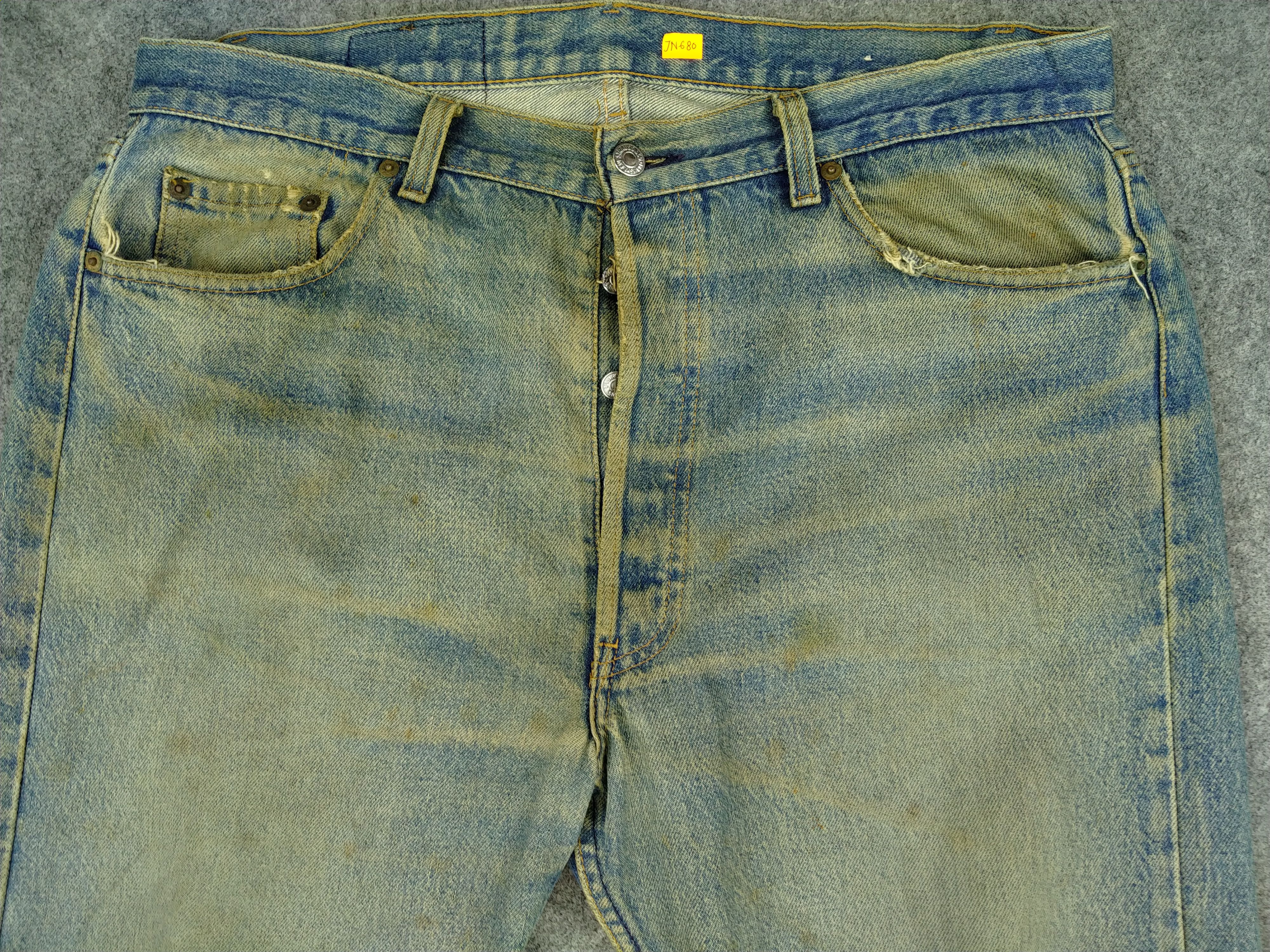 Levi's 80s Rusty Blue Vintage Levi's 501 Denim 36x29.5 -JN680 Size US 36 / EU 52 - 3 Thumbnail