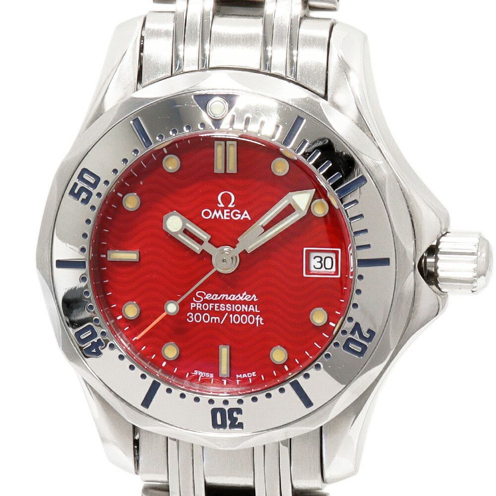 Omega Omega Omega Red Dial Seamaster 300m Professional Watch 2582.61 Metal Quartz 2582.61 DUTY FREE for USA Size ONE SIZE - 1 Thumbnail