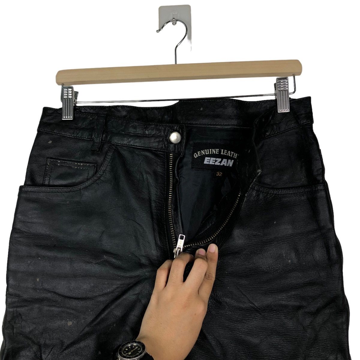 Genuine Leather 🔥Vintage Biker Genuine Leather Eezan Japan Inspire Schott Size US 32 / EU 48 - 11 Thumbnail
