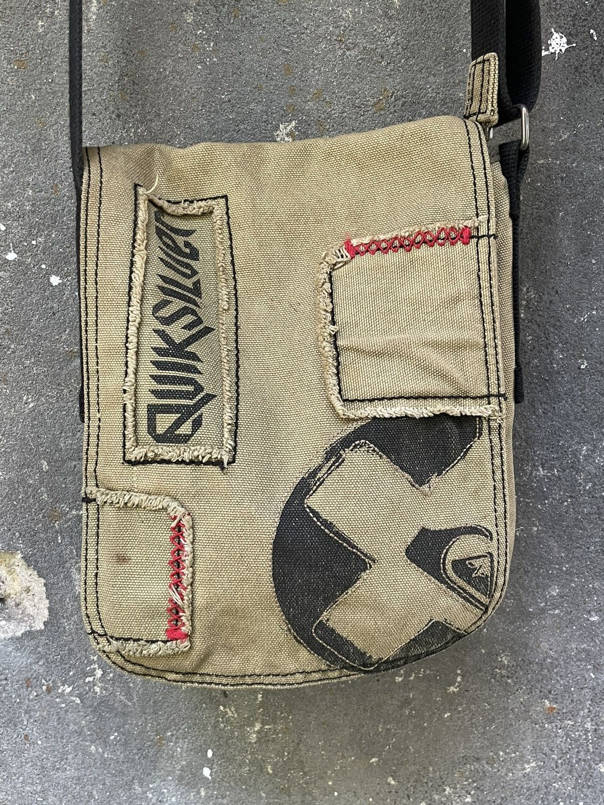 Quiksilver Vintage 00’s Quiksilver Bag Y2K Beige Messenger Surf Style Size ONE SIZE - 3 Thumbnail