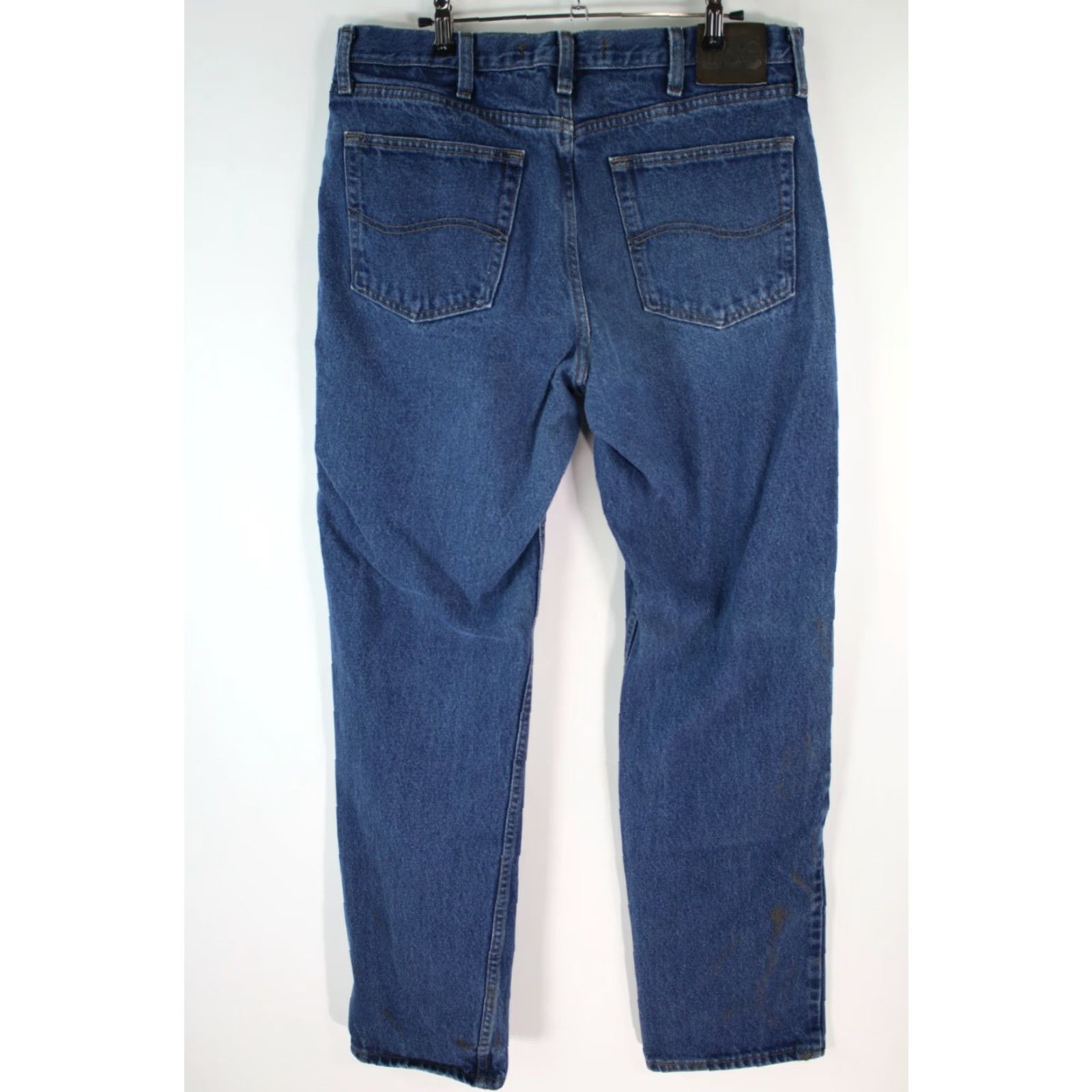 Lee Lee Men's Blue Denim Jeans, Regular Fit Straight Leg, Size 36X34, Casual, Solid Pattern Size US 34 / EU 50 - 2 Thumbnail