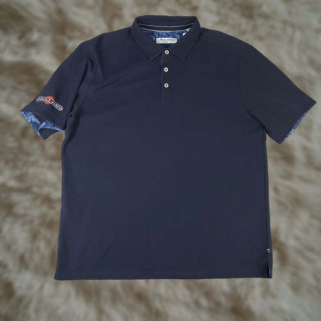 Tommy Bahama VINTAGE Tommy Bahama Polo Shirt Men XL Navy Blue Short Sleeve Casual Summer Sports Size US XL / EU 56 / 4 - 1 Thumbnail