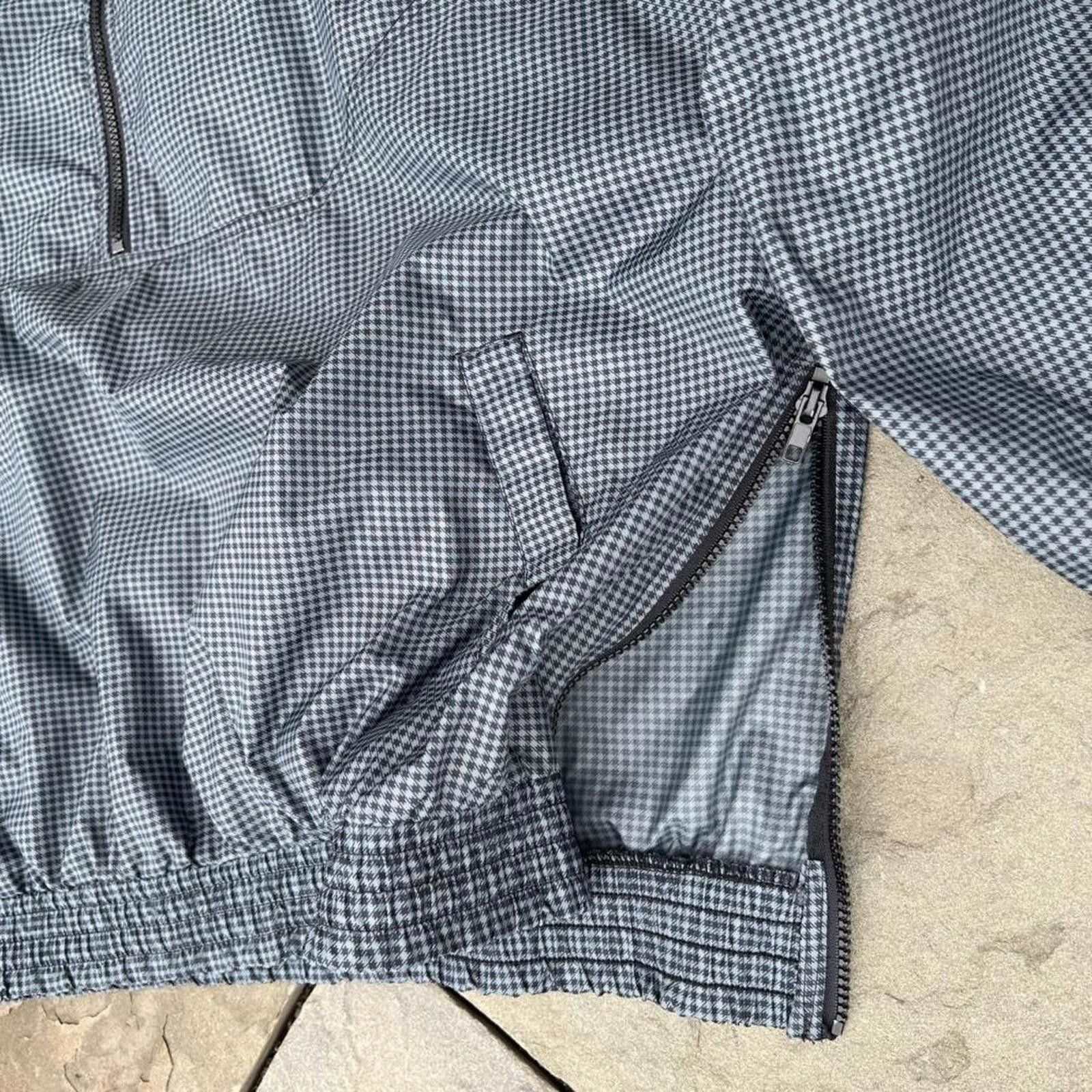 Jerzees Vintage 90s Blue/Black Houndstooth Quarter Zip Windbreaker Size US XXL / EU 58 / 5 - 5 Thumbnail