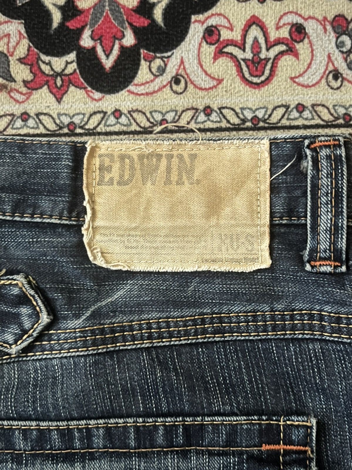 Kapital ⚡️Distressed⚡️Vintage Japanese Edwin XV Buckle Back Blue Jeans Size US 36 / EU 52 - 8 Thumbnail