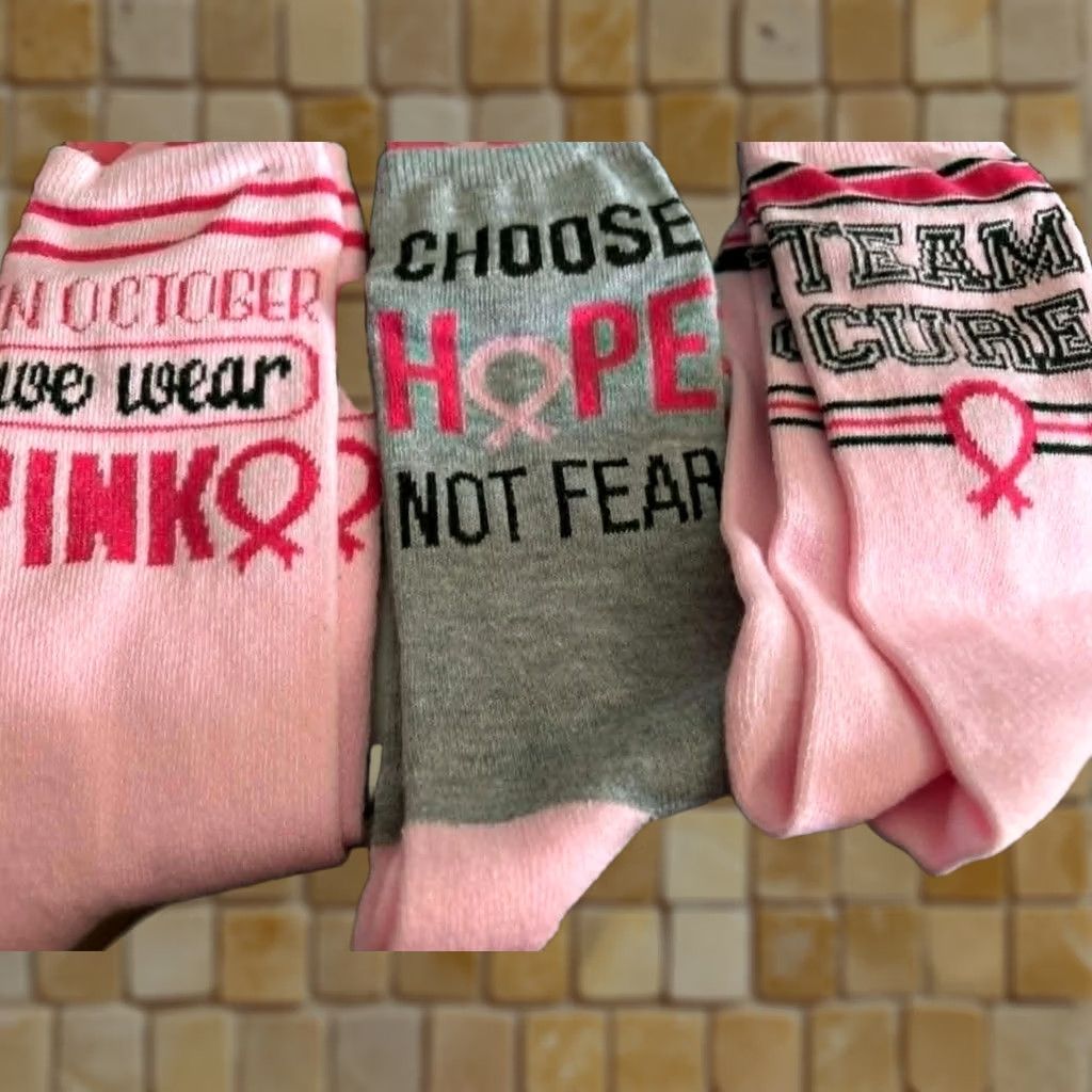 Pinko 3 Pairs Womens Crew Socks Pink Ribbon Multicolor Colorful Breathable 10-13 All Seasons 3 Pairs Womens Socks Size ONE SIZE - 1 Preview