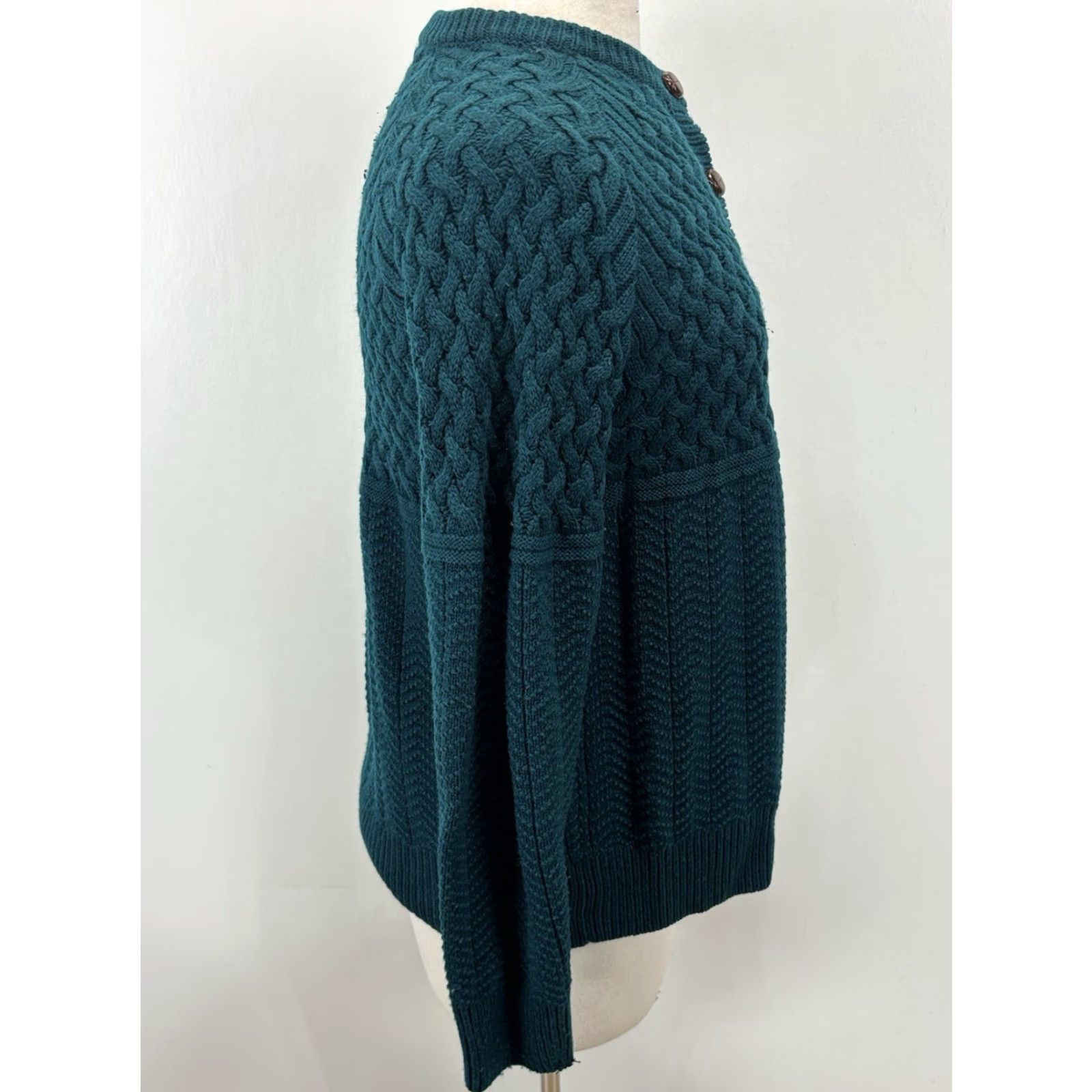 Greats VINTAGE The Tog Shop Knit Cardigan Sweater Large Teal Long Sleeve Button Accents Womens Size L / US 10 / IT 46 - 4 Thumbnail