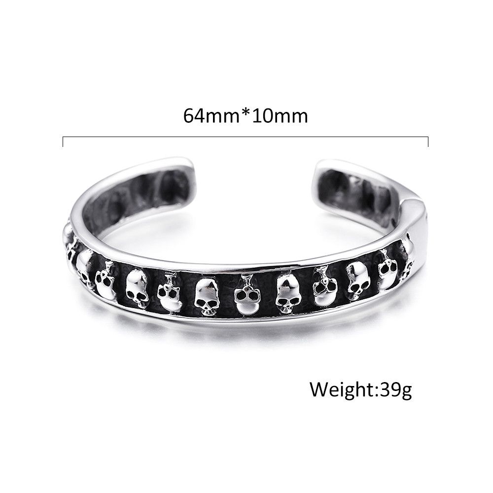 Jewelry Stainless Steel Skull Bracelet Size ONE SIZE - 7 Thumbnail
