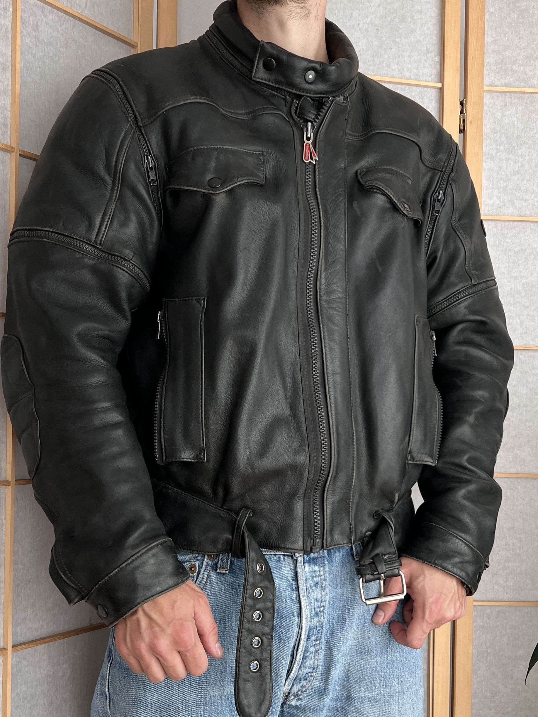 Hysteric Glamour Crazy! Vintage 1990s Leather biker jacket bomber baggy boxy Size US L / EU 52-54 / 3 - 5 Thumbnail