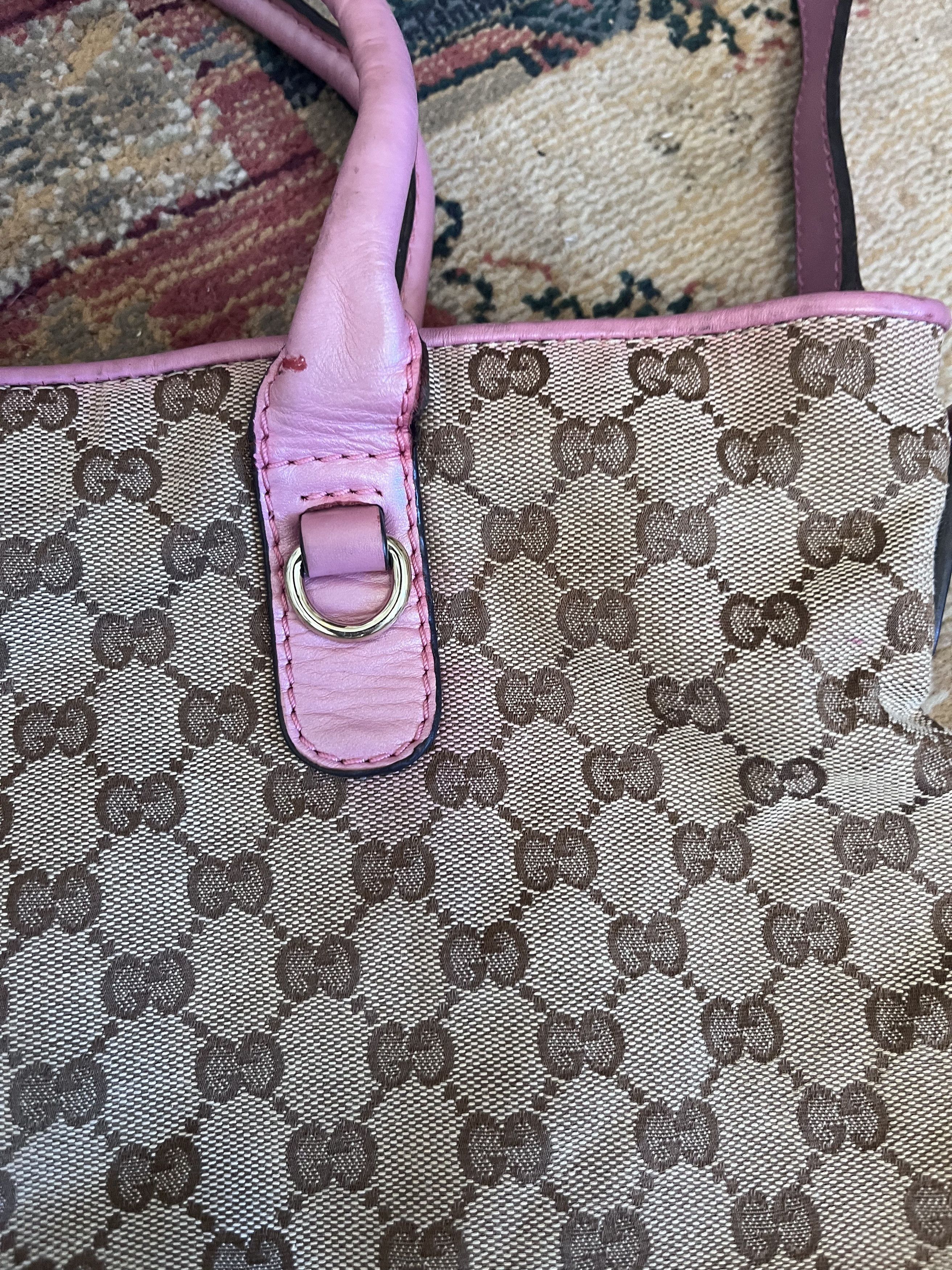 Gucci Gucci - GG Canvas Tote Beige Pink Preloved Size ONE SIZE - 3 Thumbnail
