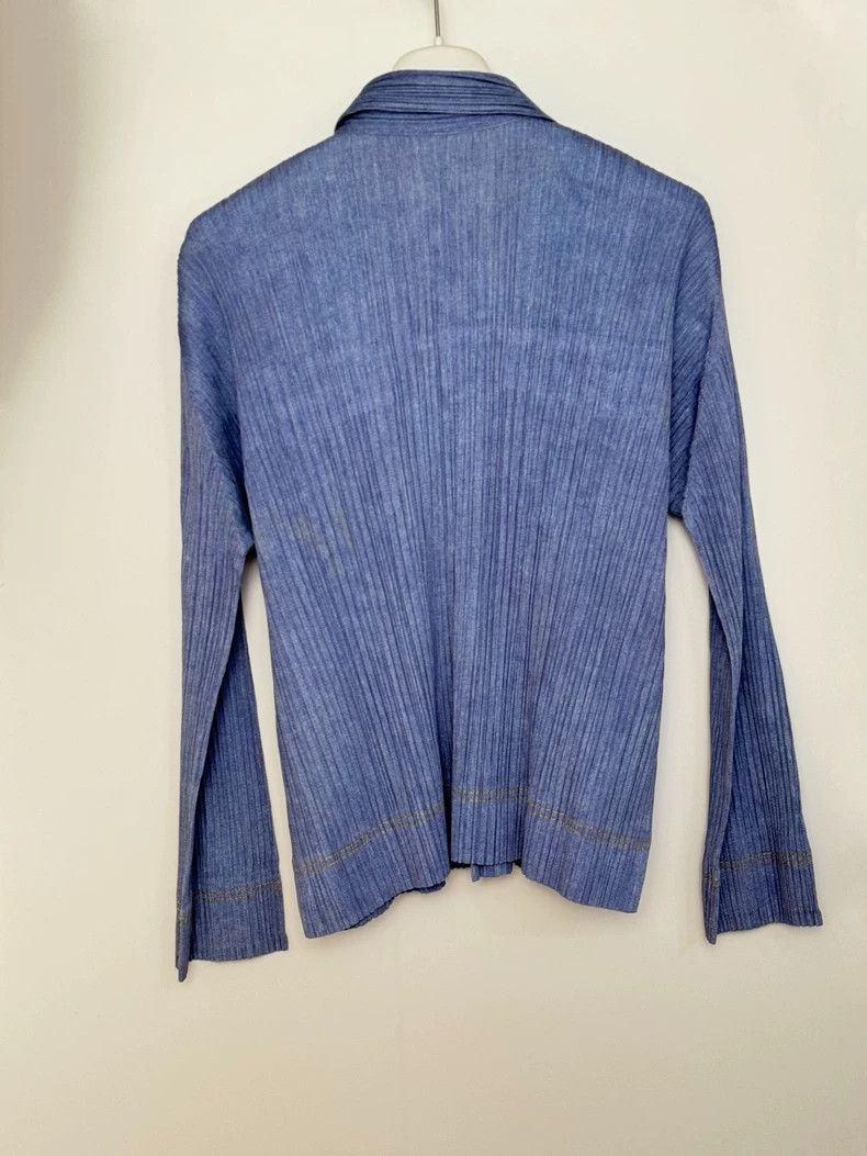 Issey Miyake issey miyake size:3 Pleated washed denim shirt Size XXS / US 00 / IT 34 - 5 Thumbnail
