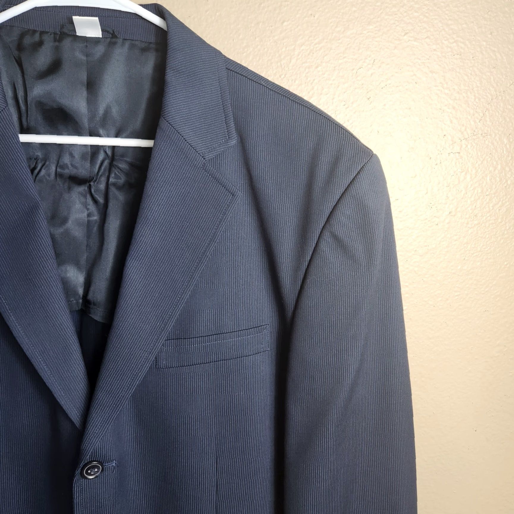 Vintage Alex Cannon Sport Coat Blazer |XL| Navy Cotton Polyester 3 Button Notch Lapel Single-Breasted Men's Coat Size 46R - 4 Thumbnail