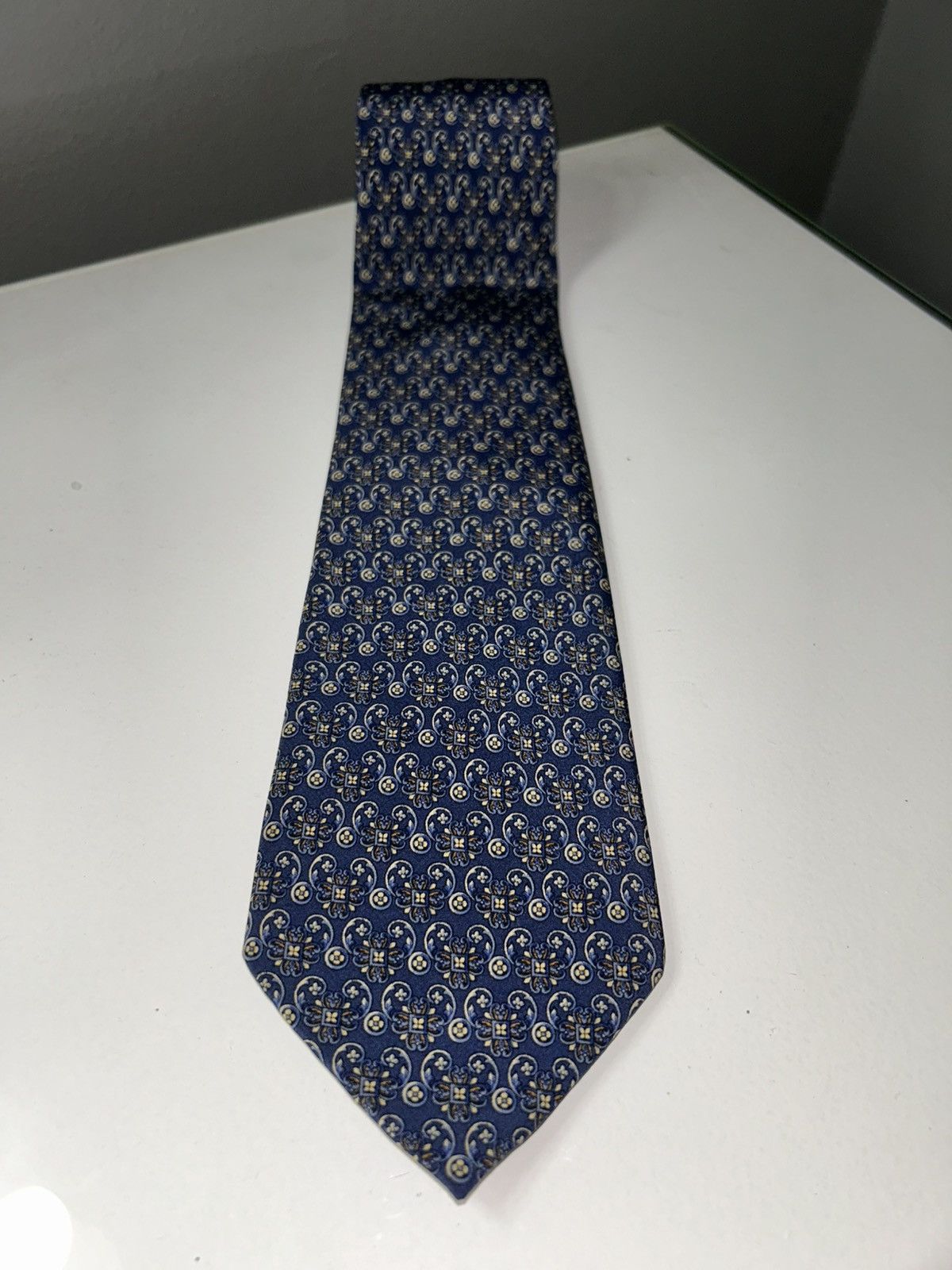 Christian Dior Monsieur Vintage Christian Dior Monsieur Blue Paisley Men's Silk Tie Size ONE SIZE - 1 Thumbnail