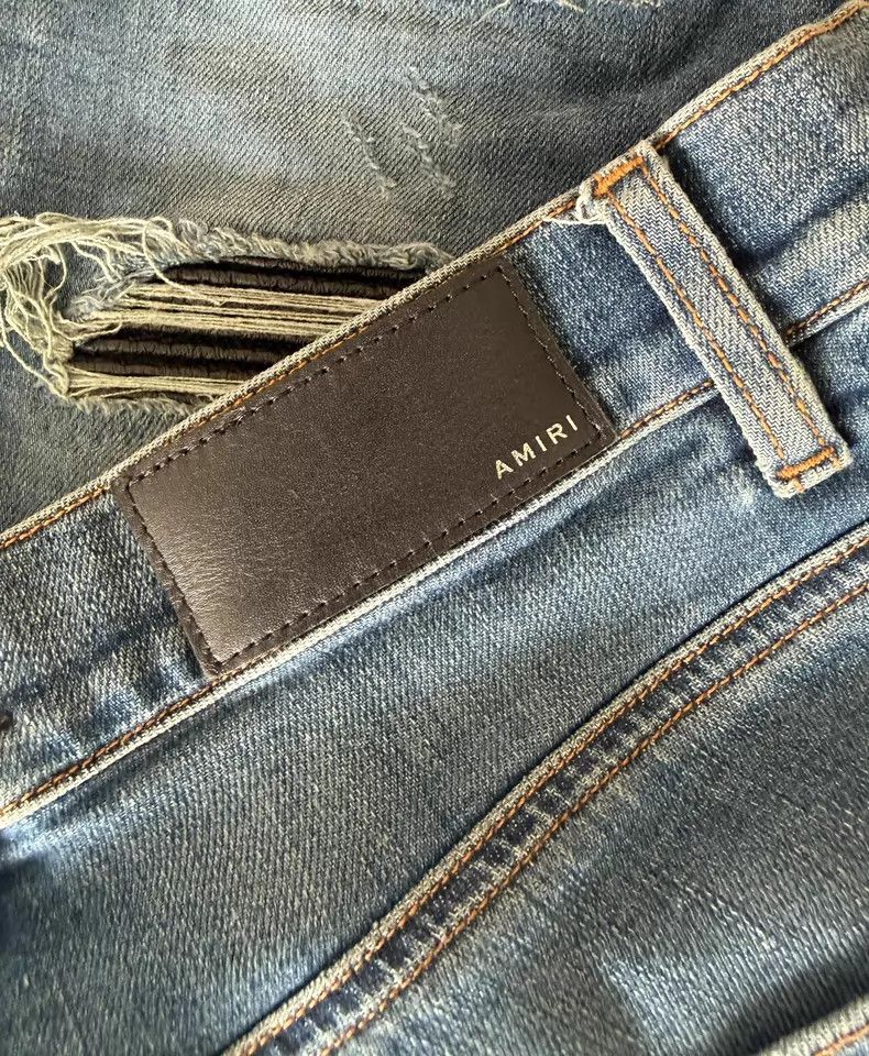 Amiri Amiri Blue Wash Distressed Denim Jeans Size US 29 - 2 Thumbnail