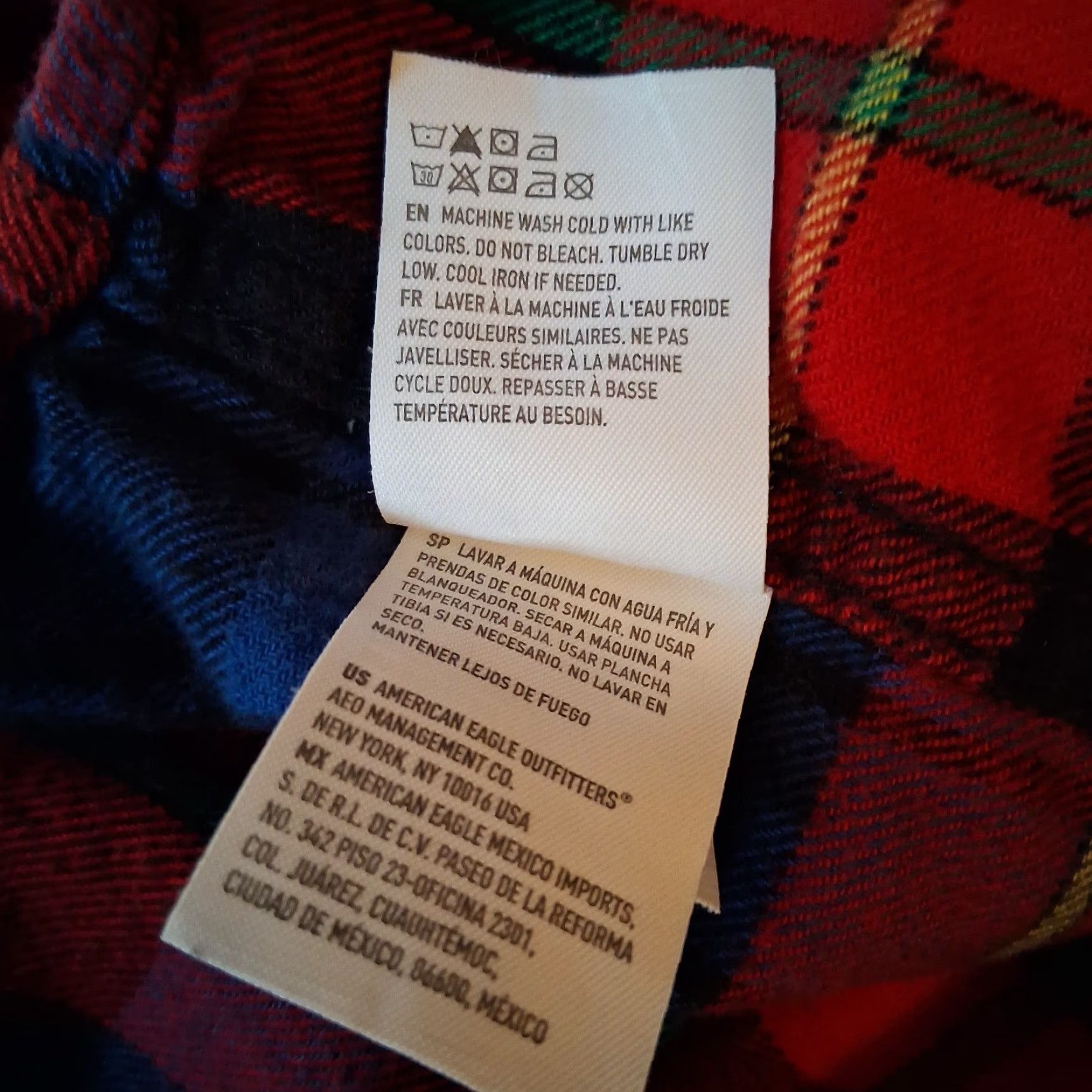 American Eagle Outfitters American Eagle Flannel Shirt Men Medium Red Blue Plaid Tartan Work Classic Fit Size US M / EU 48-50 / 2 - 6 Thumbnail