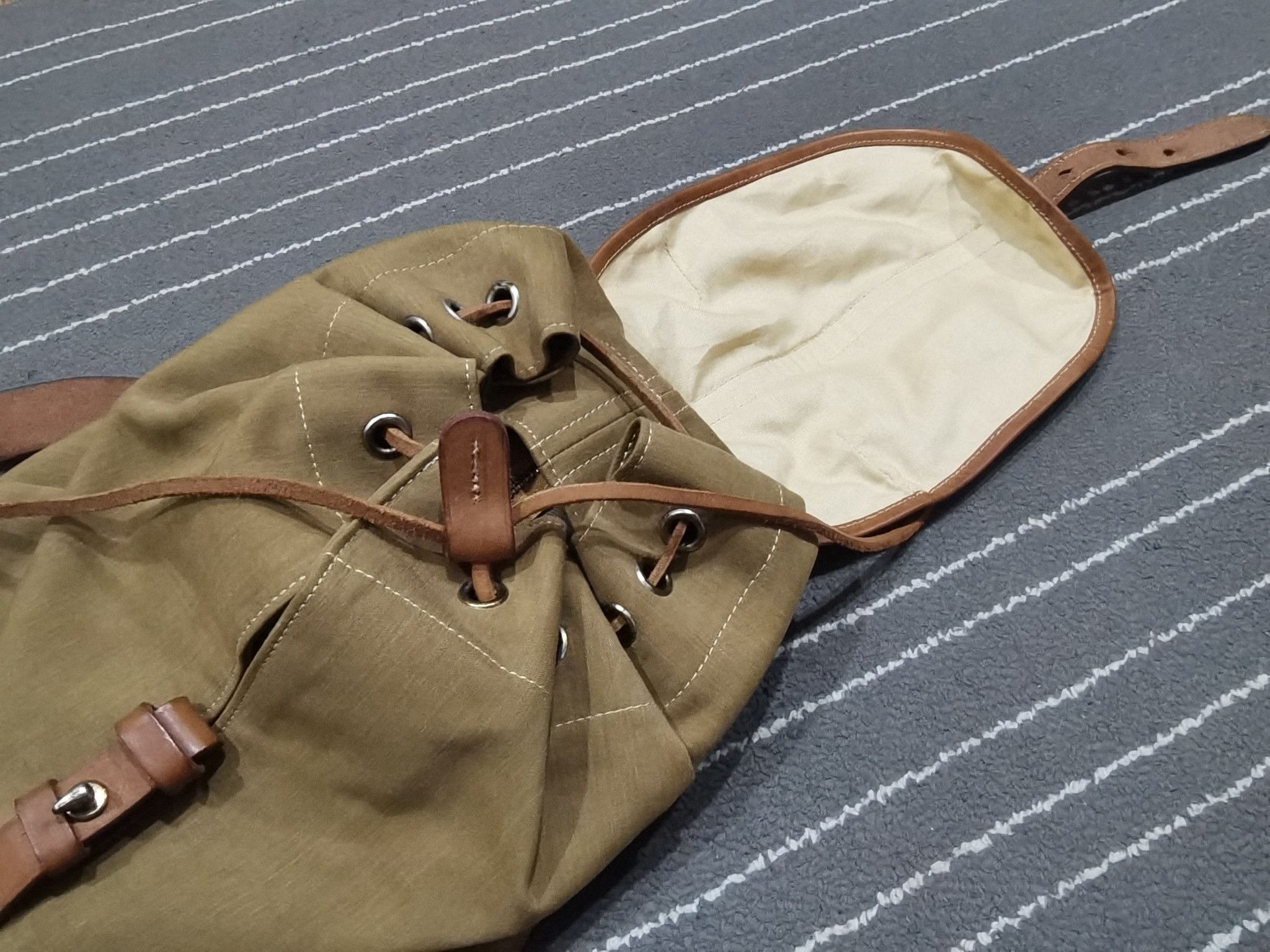 Japanese Brand Sazaby japan cotton + leather bag handmade Size ONE SIZE - 12 Thumbnail