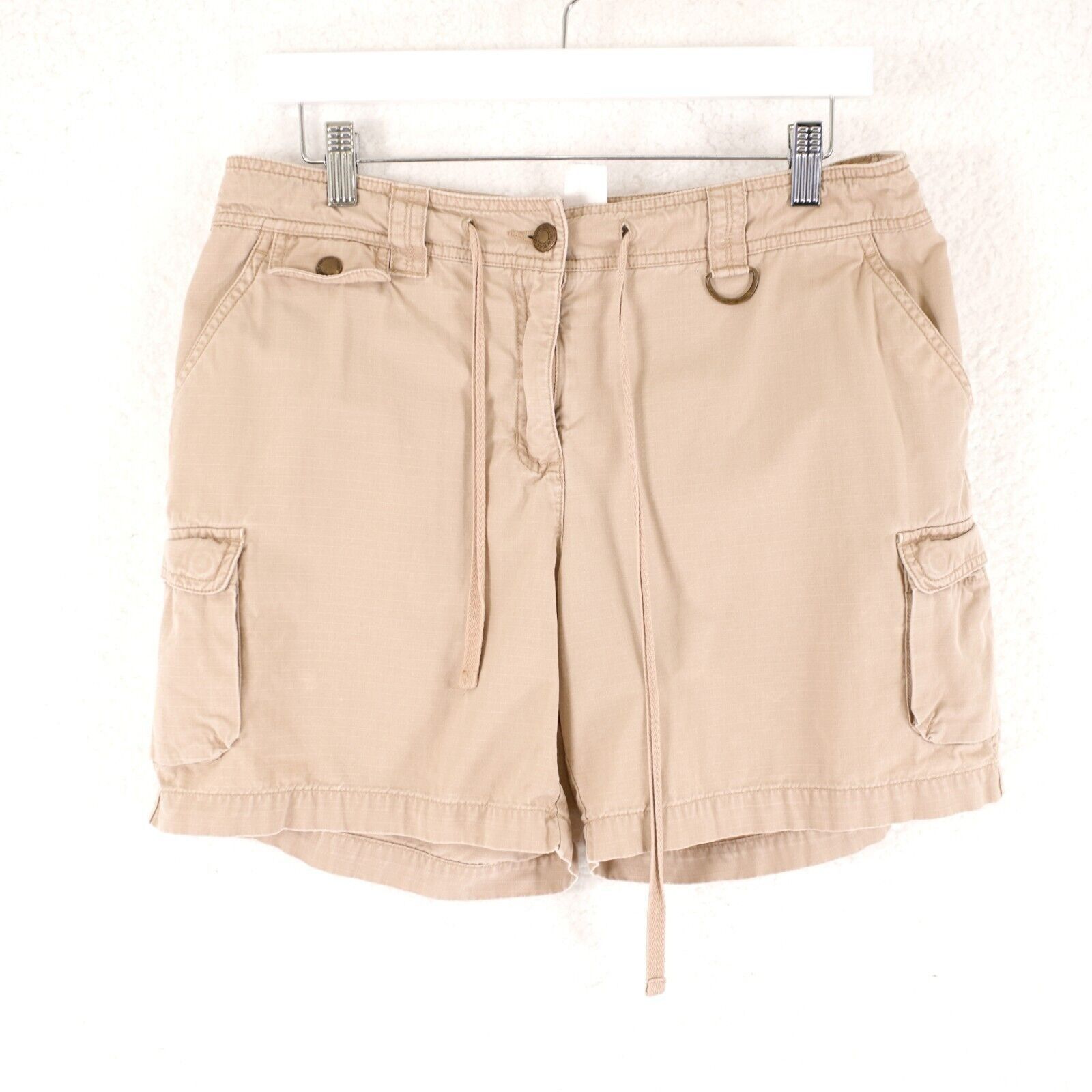 Jones New York Jones New York Sport Cream Cotton Cargo Drawstring Shorts Si Size 32" / US 10 / IT 46 - 1 Thumbnail