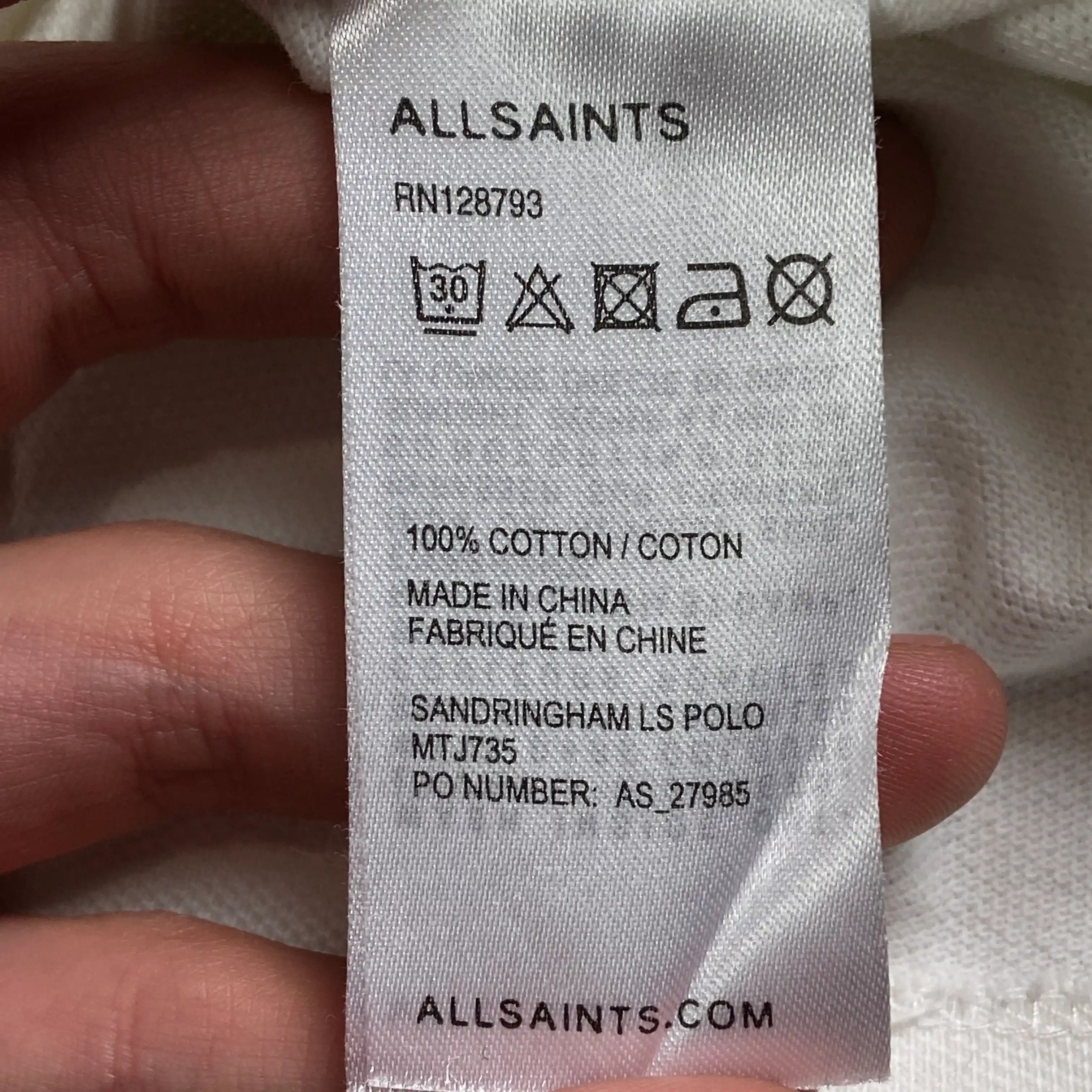 Allsaints Mens Polo Long Sleeve Allsaints Size M Size US M / EU 48-50 / 2 - 9 Thumbnail