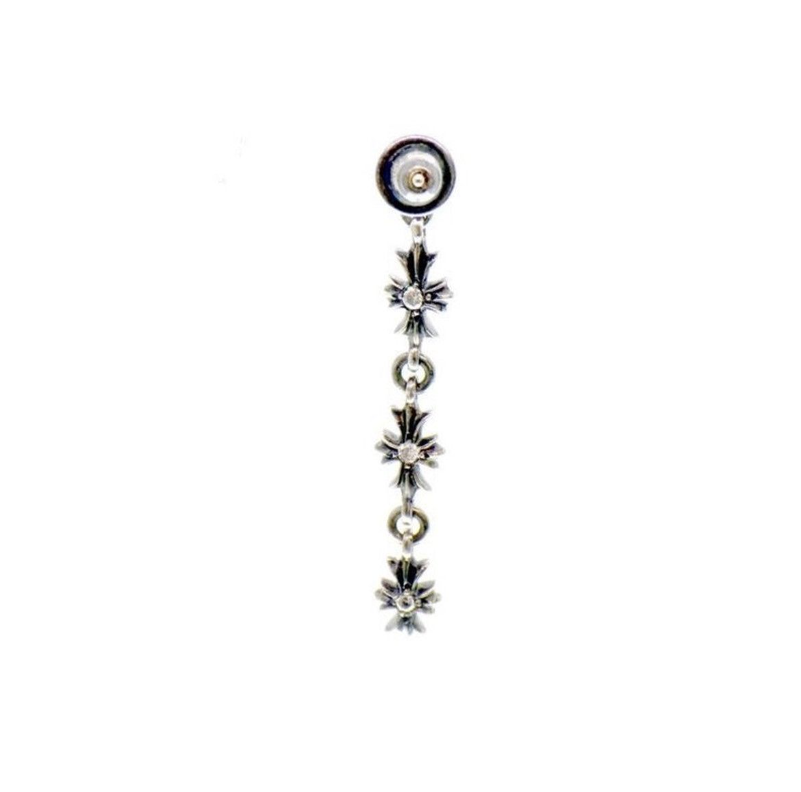 Chrome Hearts Chrome Hearts Tiny CH Cross Drop 3 Diamond Earring Size ONE SIZE - 3 Thumbnail